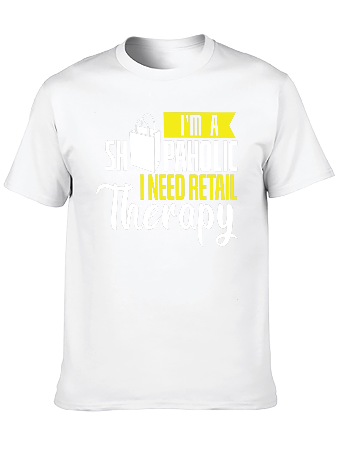 Retail Therapy Graphic Tee - Black Cotton T-Shirt - 10