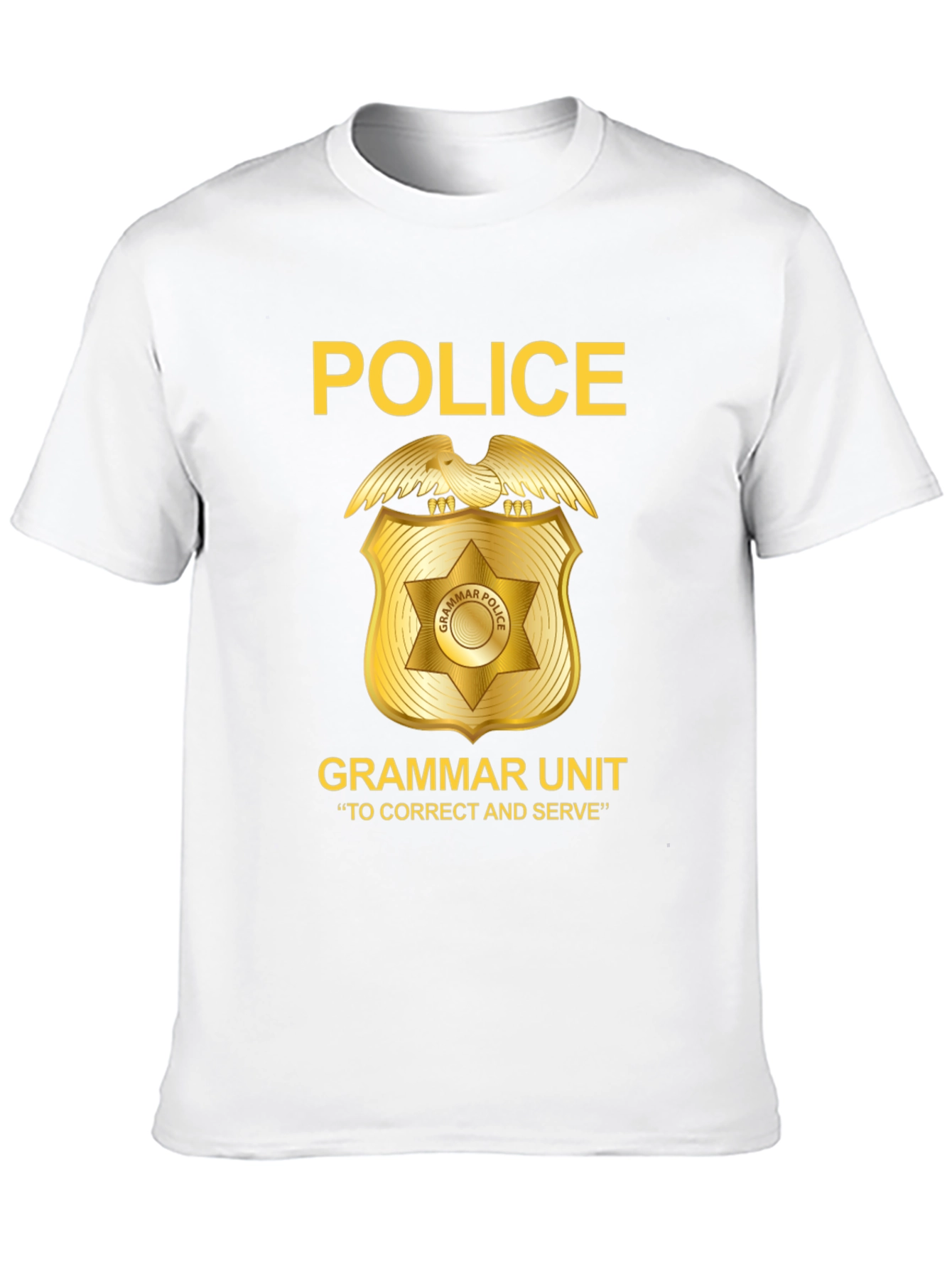 Black Grammar Police T-Shirt - Correct and Serve view 10