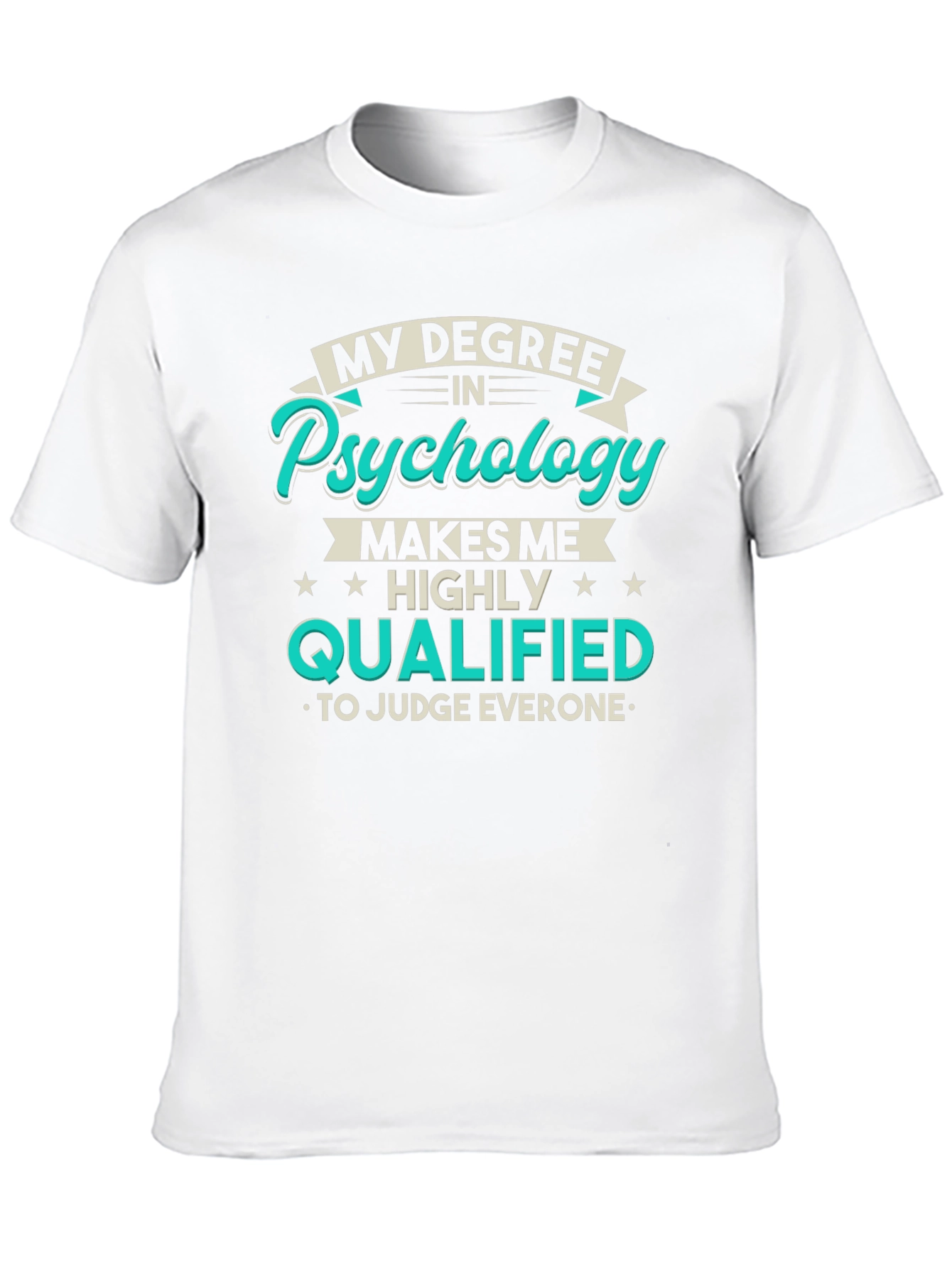 Black Psychology Degree Humor T-Shirt view 10