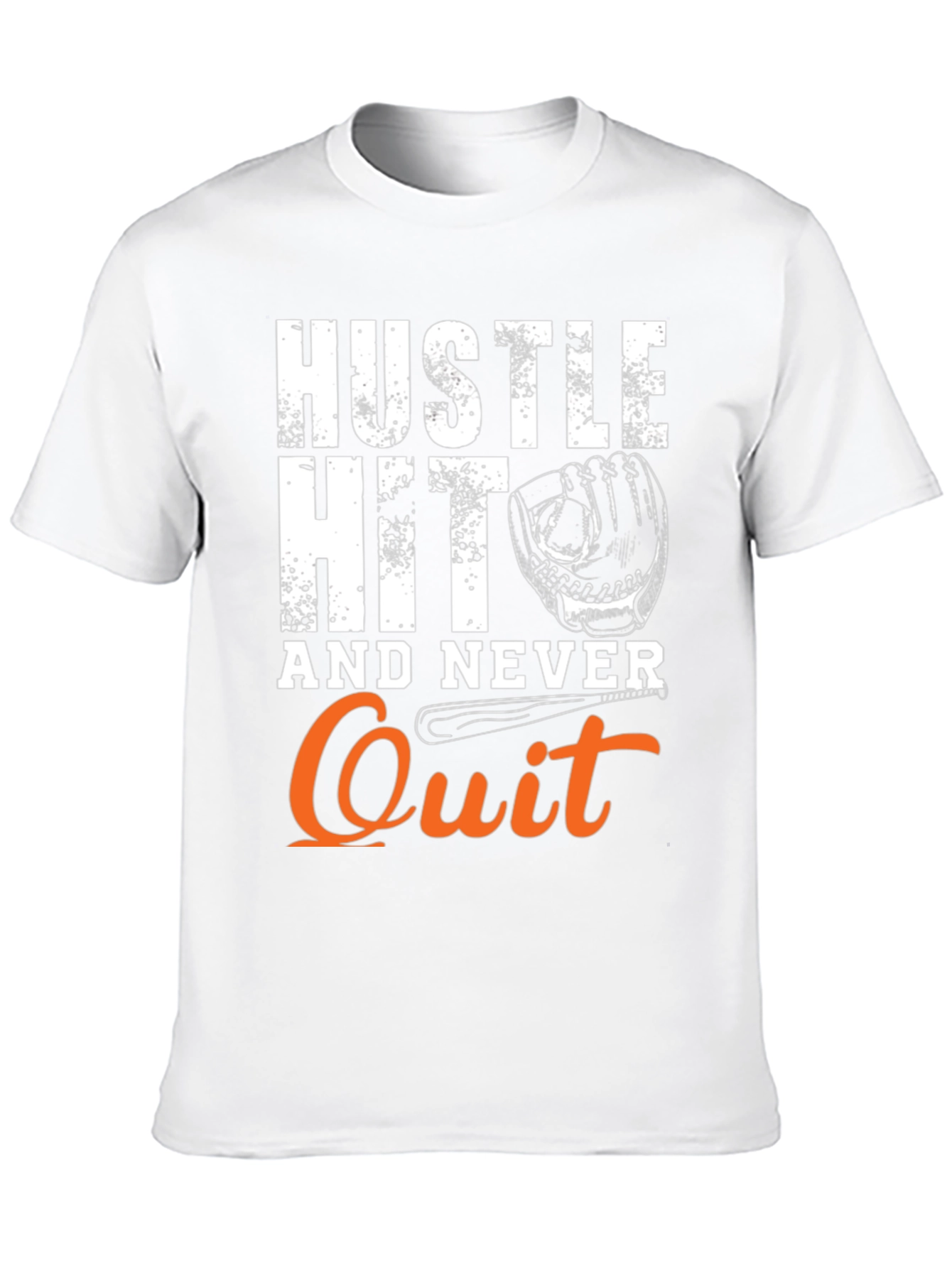 Black Hustle Hit Never Quit Baseball T-Shirt view 10