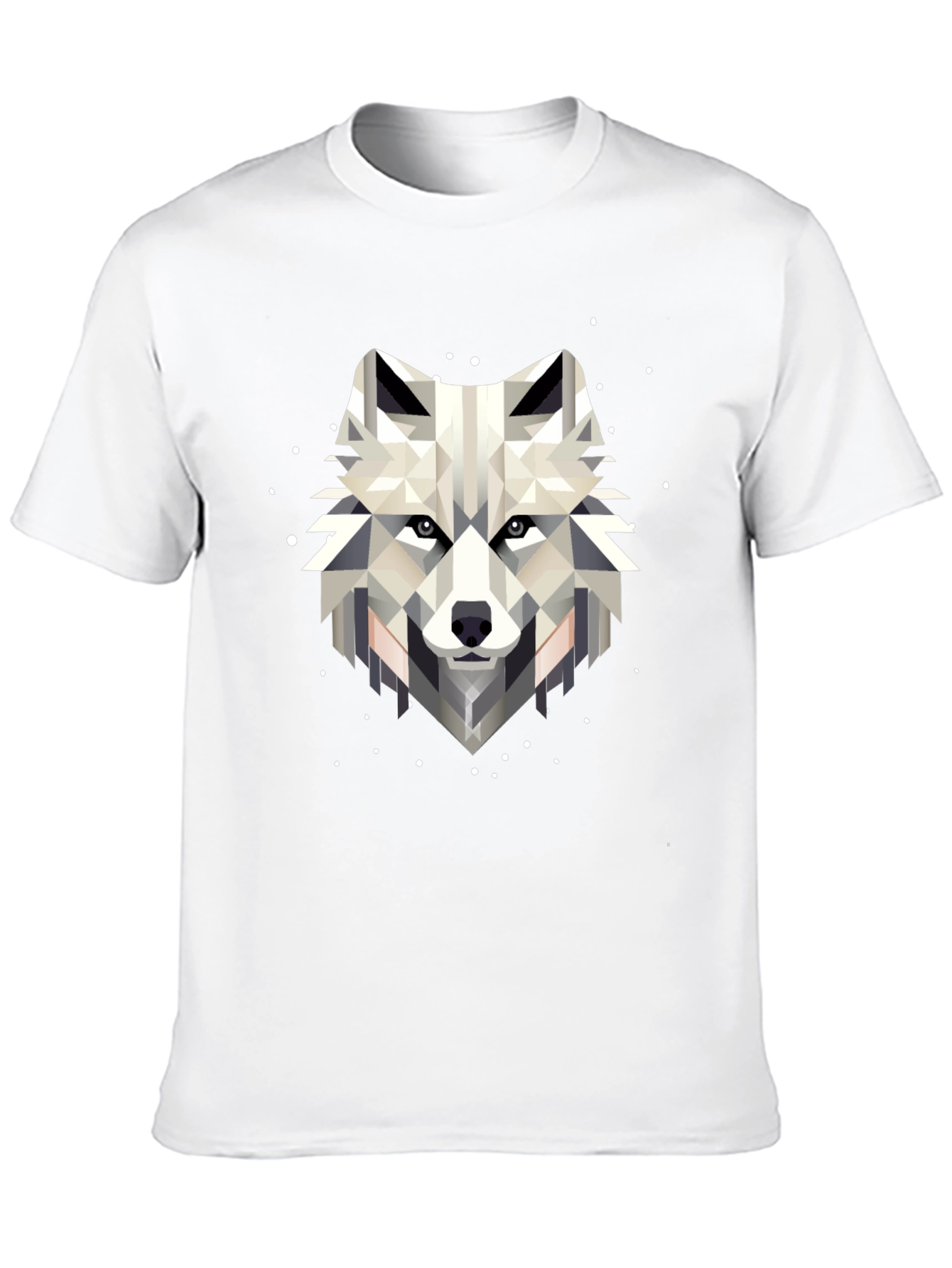 Black Geometric Wolf Graphic Black T-Shirt view 10