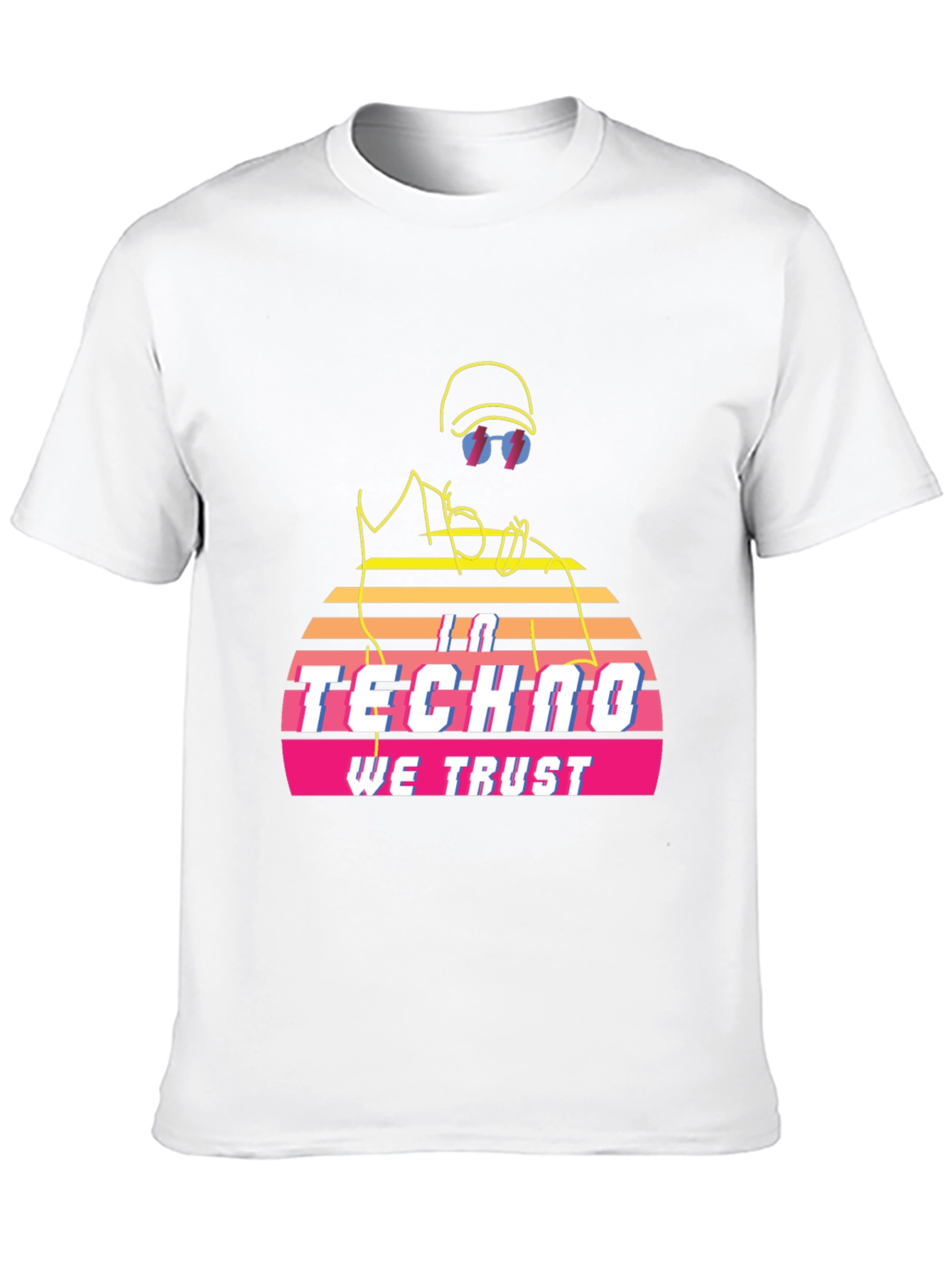 Black In Techno We Trust Retro T-Shirt - Black view 10