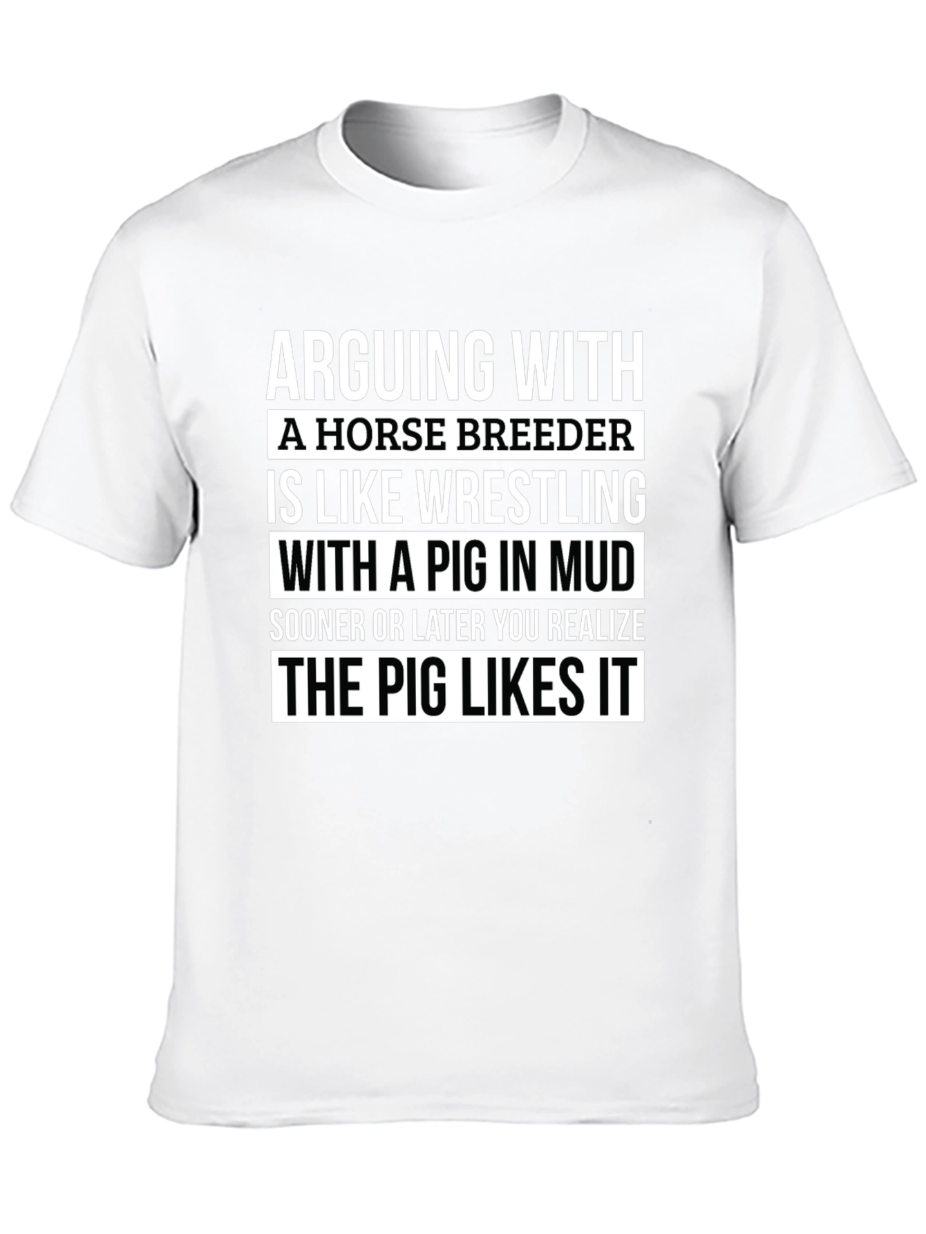 Black Horse Breeder Pig Mud Wrestling T-Shirt view 10