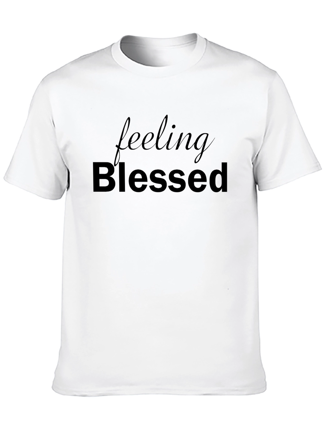 Black Feeling Blessed Black Graphic Tee view 10