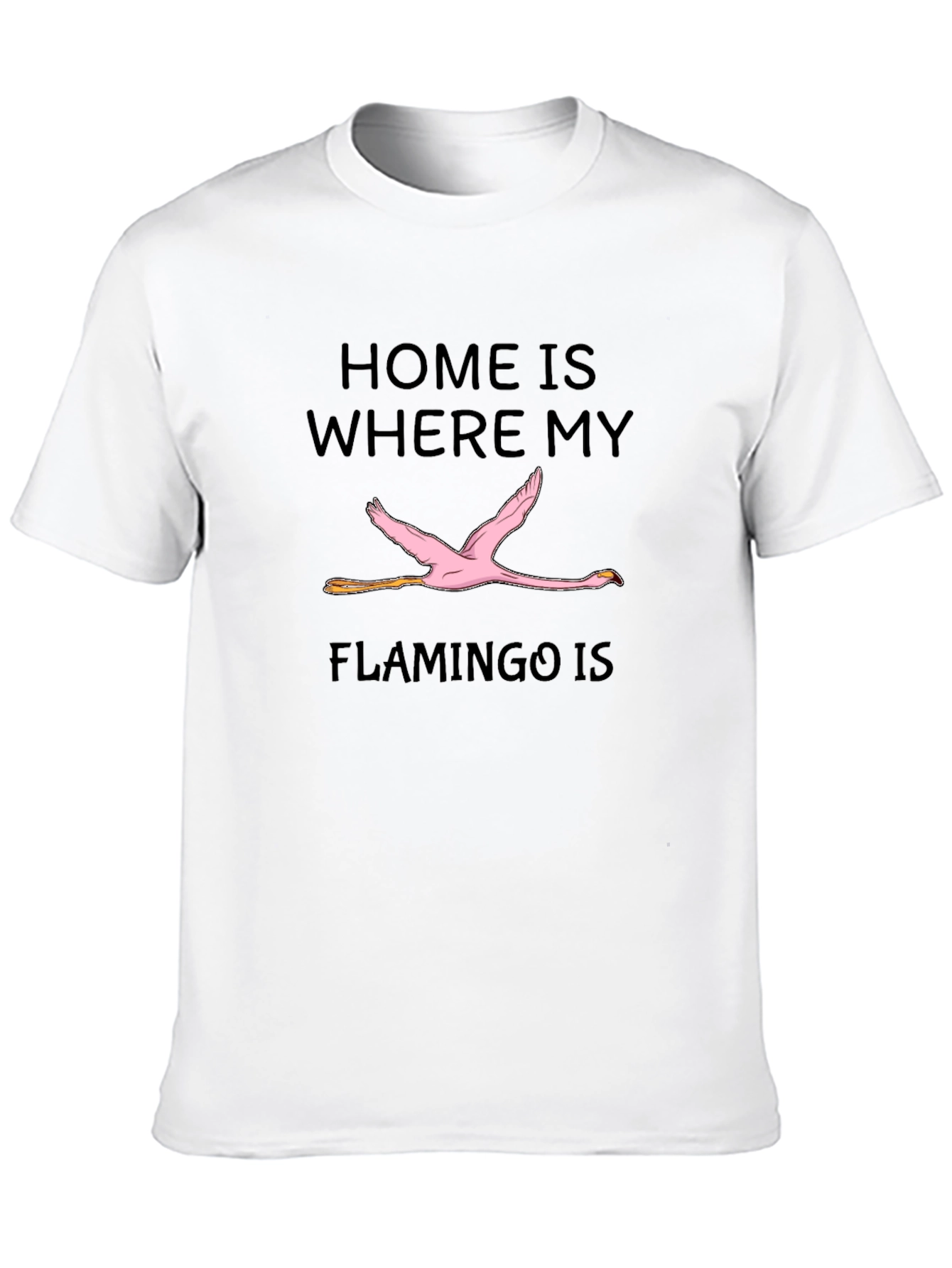 Black Home is Where My Flamingo Is Graphic Tee view 10