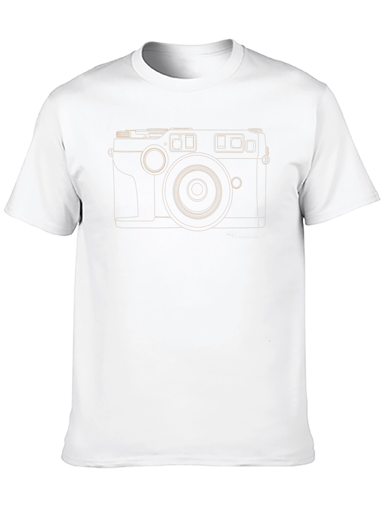 Black Retro Camera Outline Black T-Shirt view 10