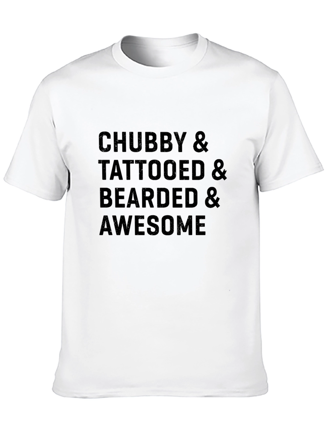 Black Chubby Tattooed Bearded Awesome Black T-Shirt view 10