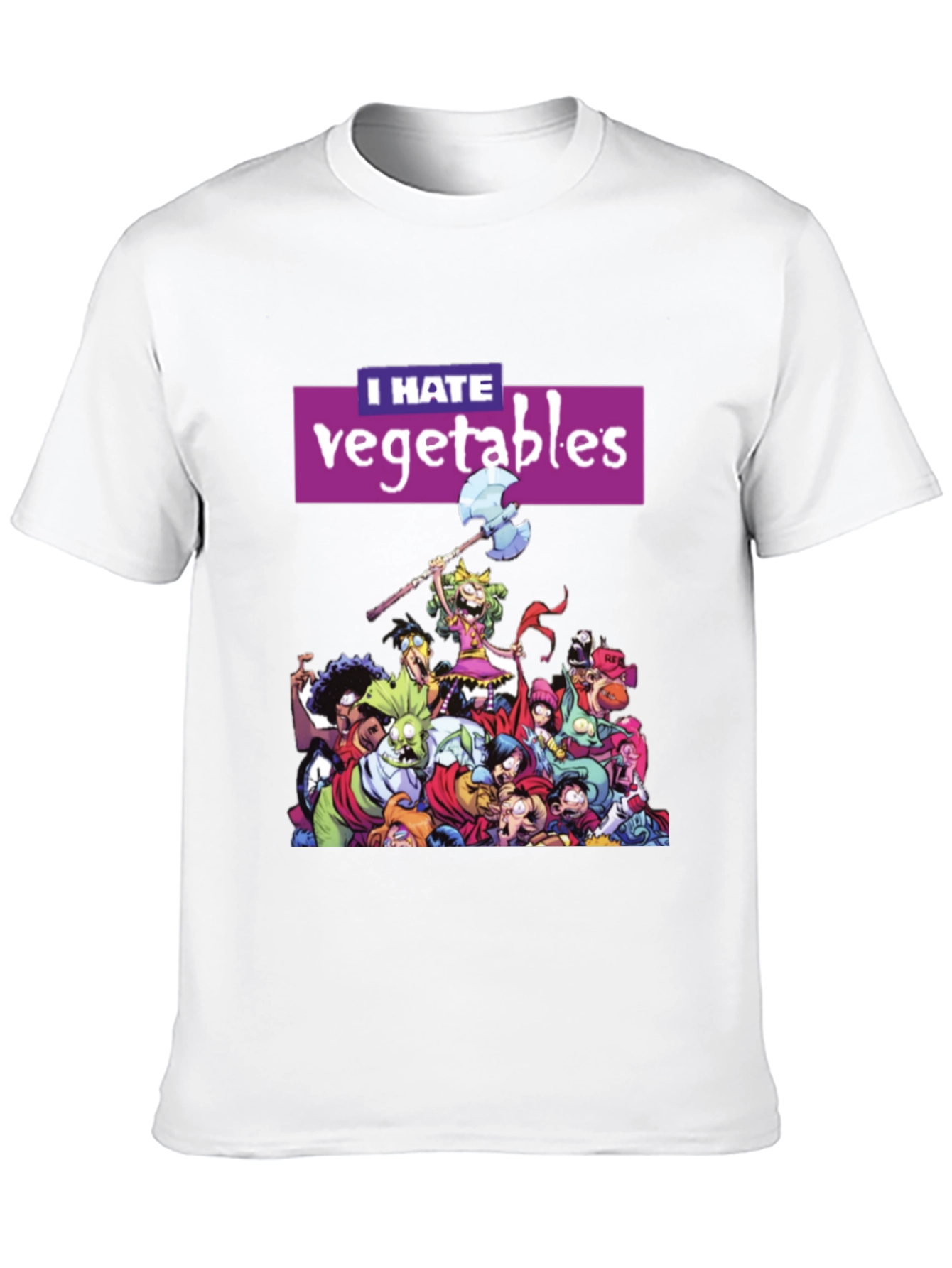 Black I Hate Vegetables Graphic T-Shirt view 10