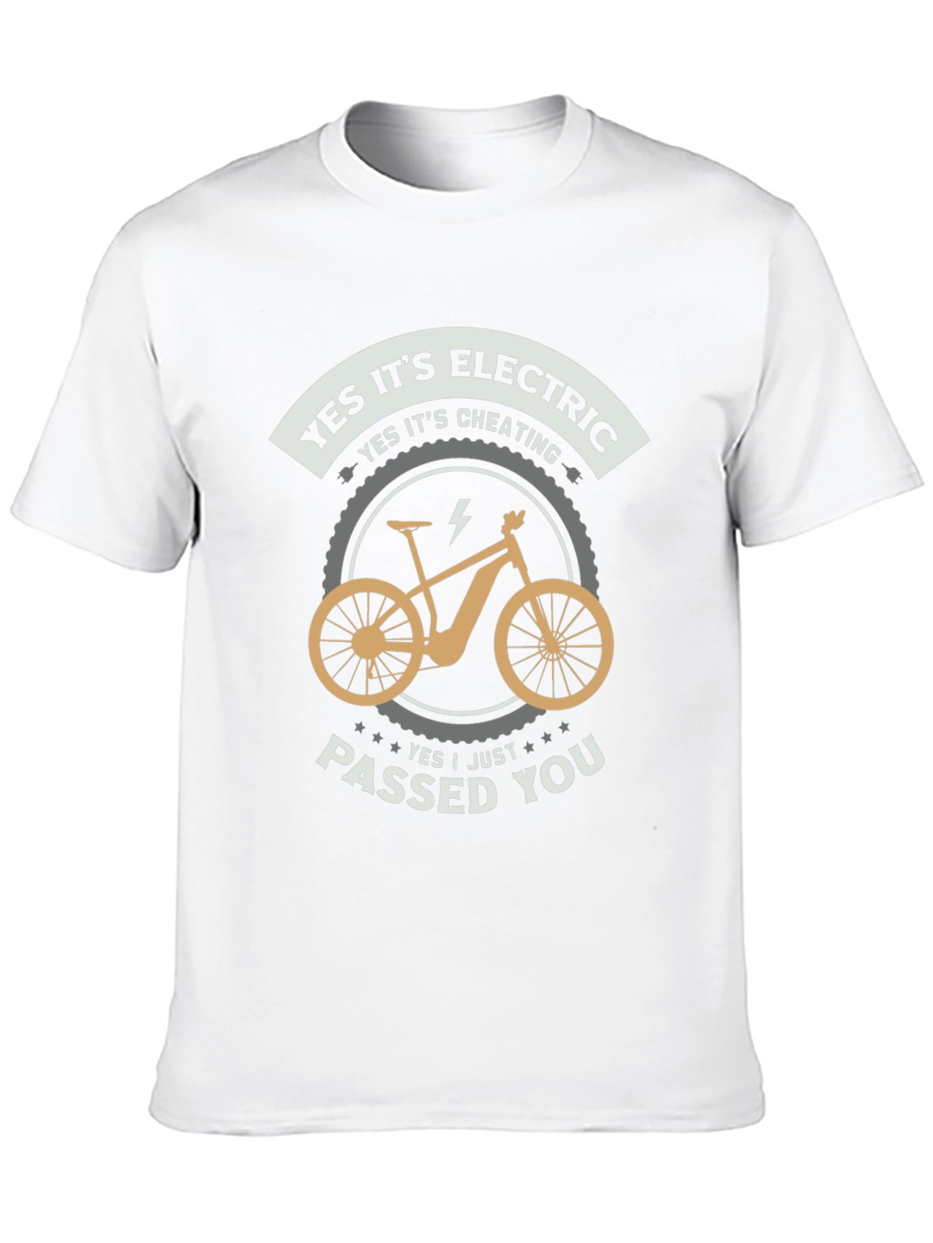 Black Electric Bike T-Shirt - Yes, It's Cheating view 10