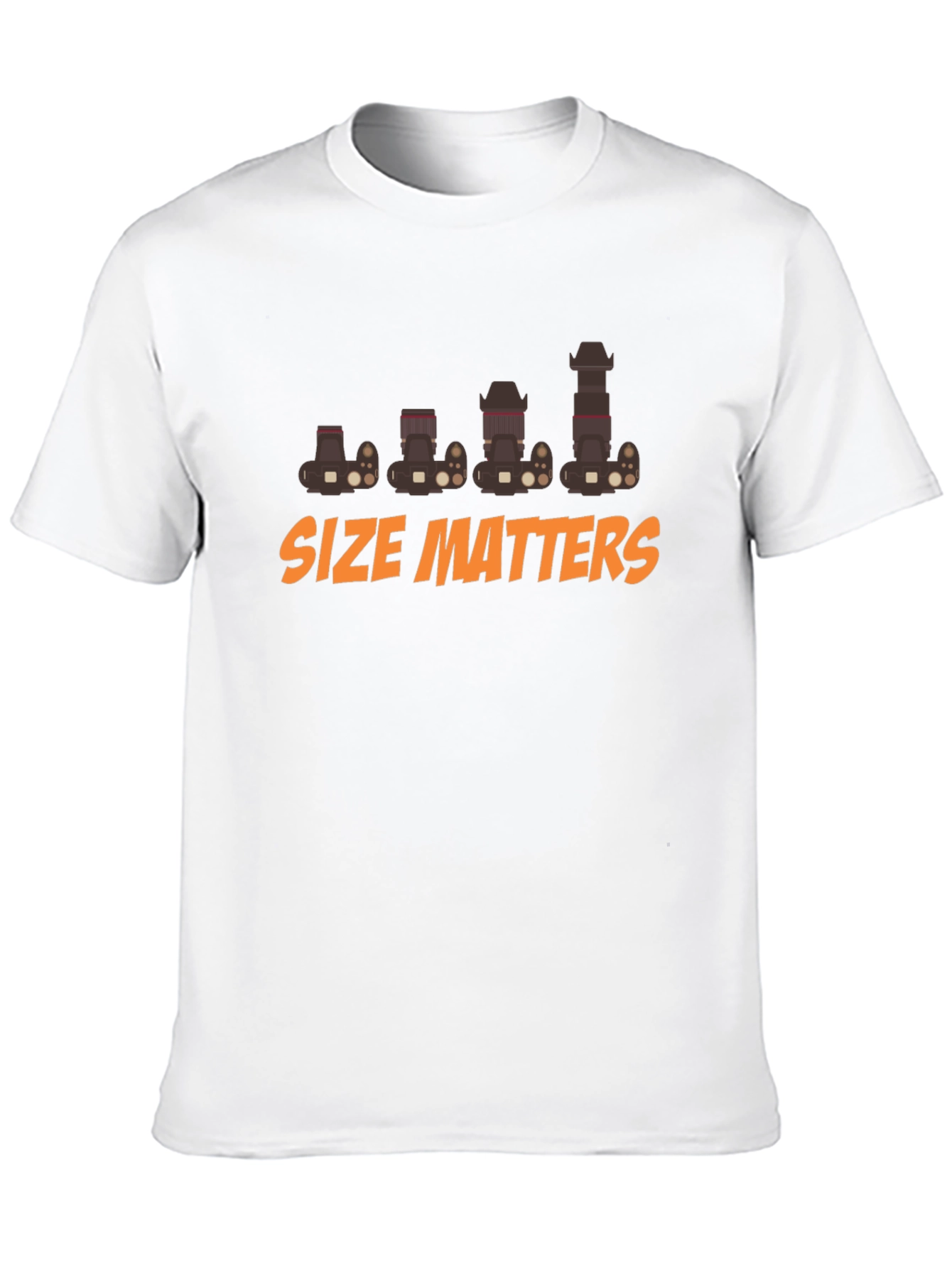 Black Size Matters Camera T-Shirt - Photography Humor view 10