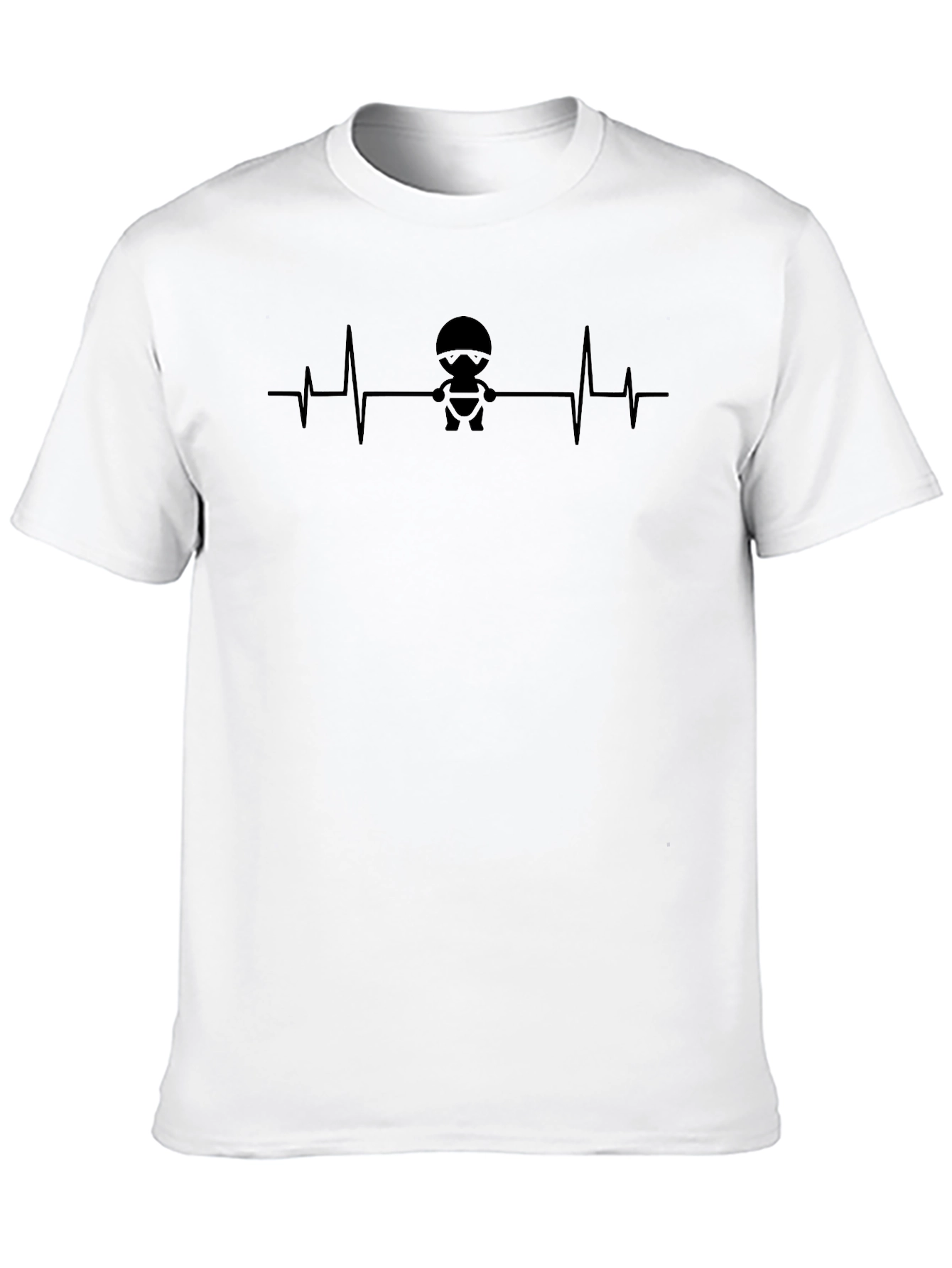 Black Heartbeat Gamer T-Shirt - Black view 10