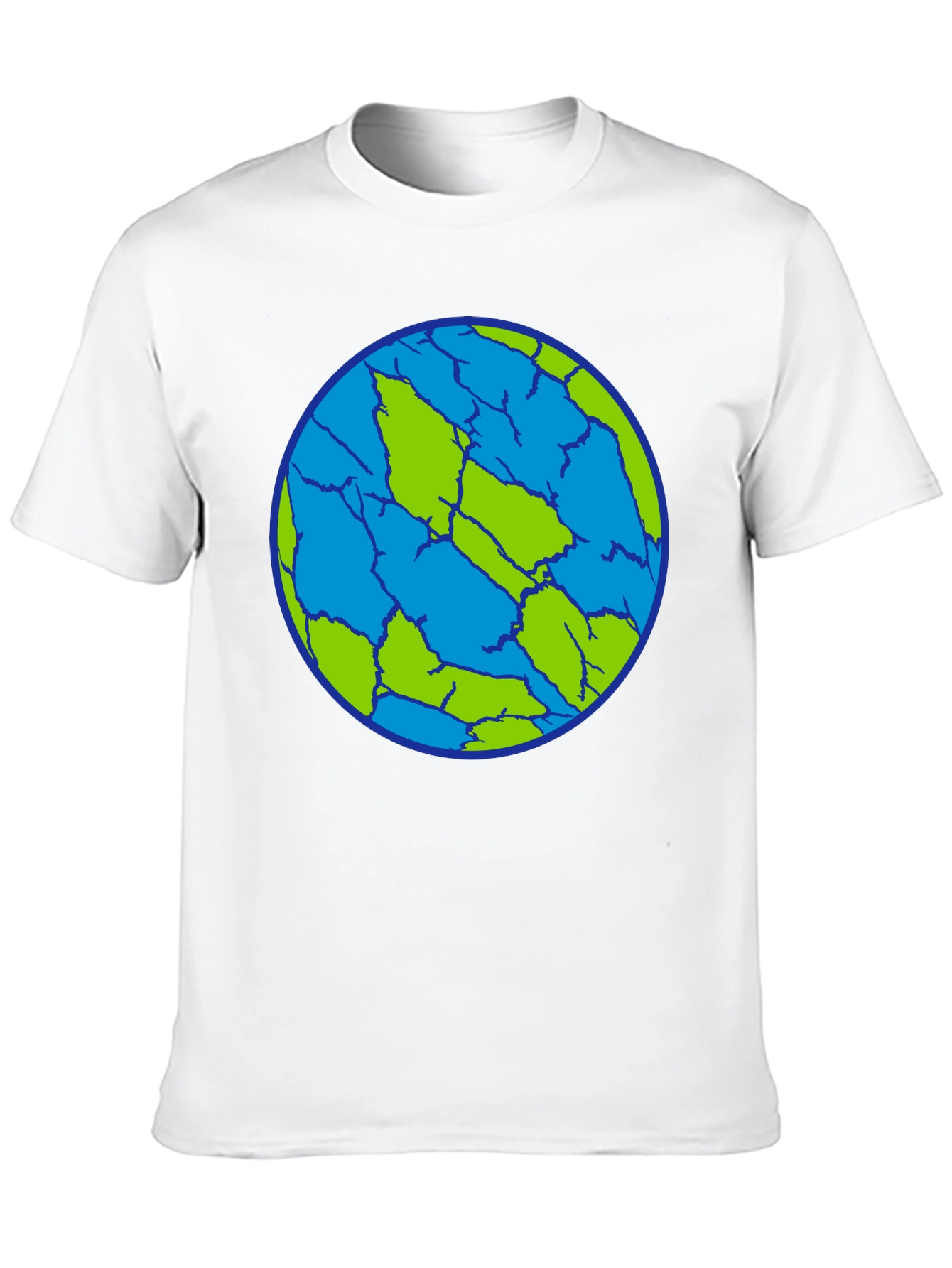 Black Cracked Earth T-Shirt - Unique Planet Design view 10