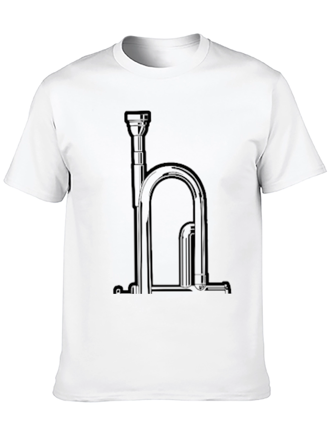 Black Bugle Graphic Black T-Shirt - Music Lover Tee view 10