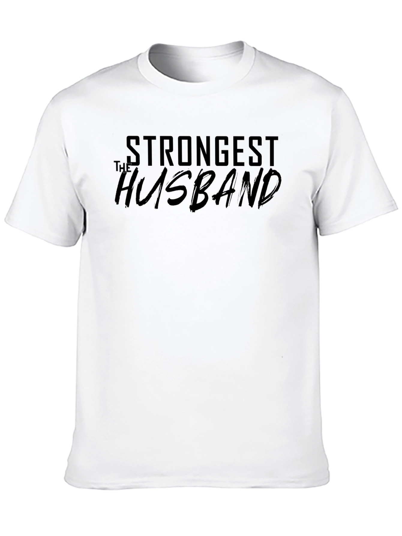 Black Strongest Husband T-Shirt - Black Cotton Tee view 10