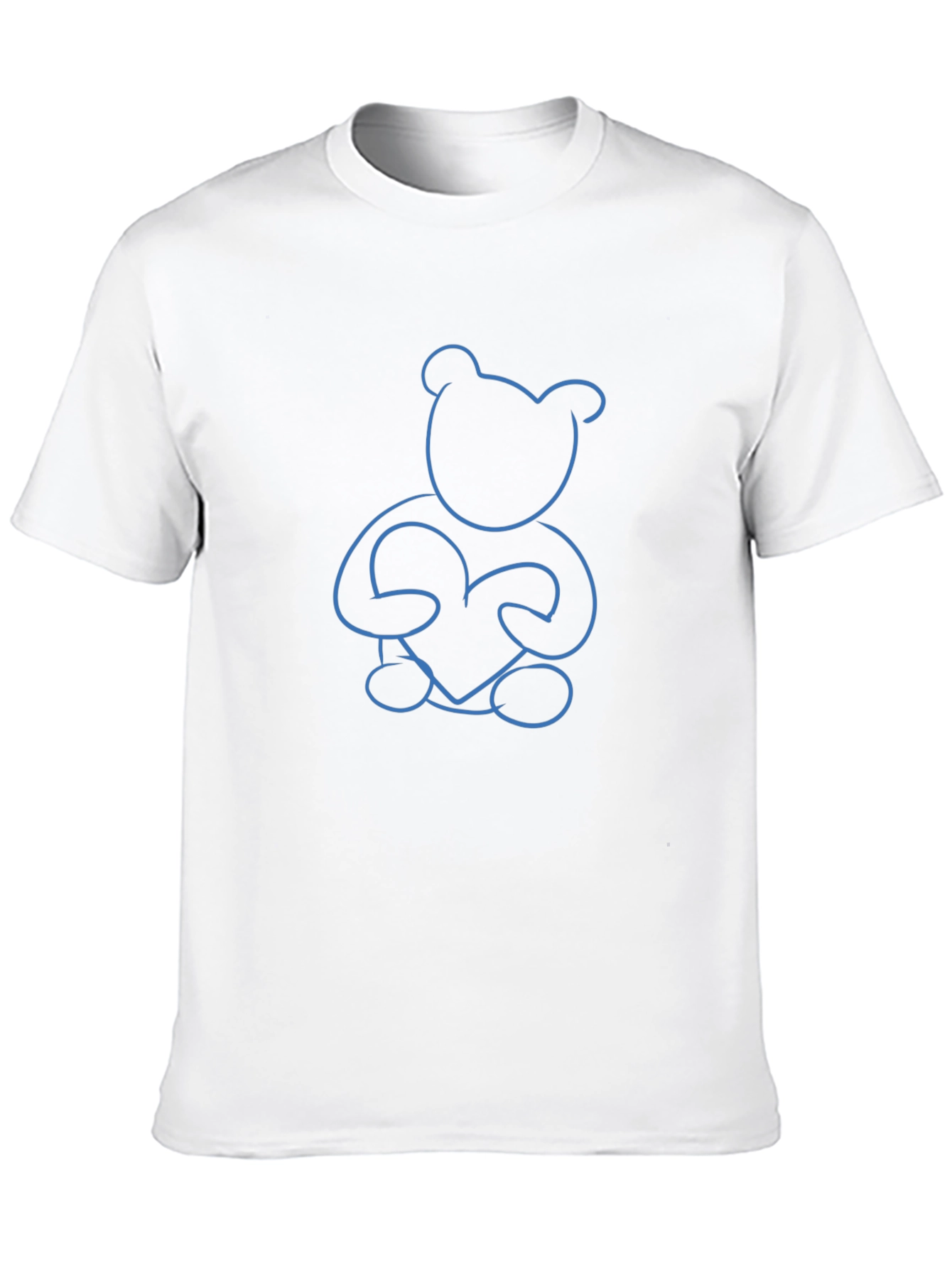 Black Blue Teddy Bear Heart Graphic Tee - Unisex view 10