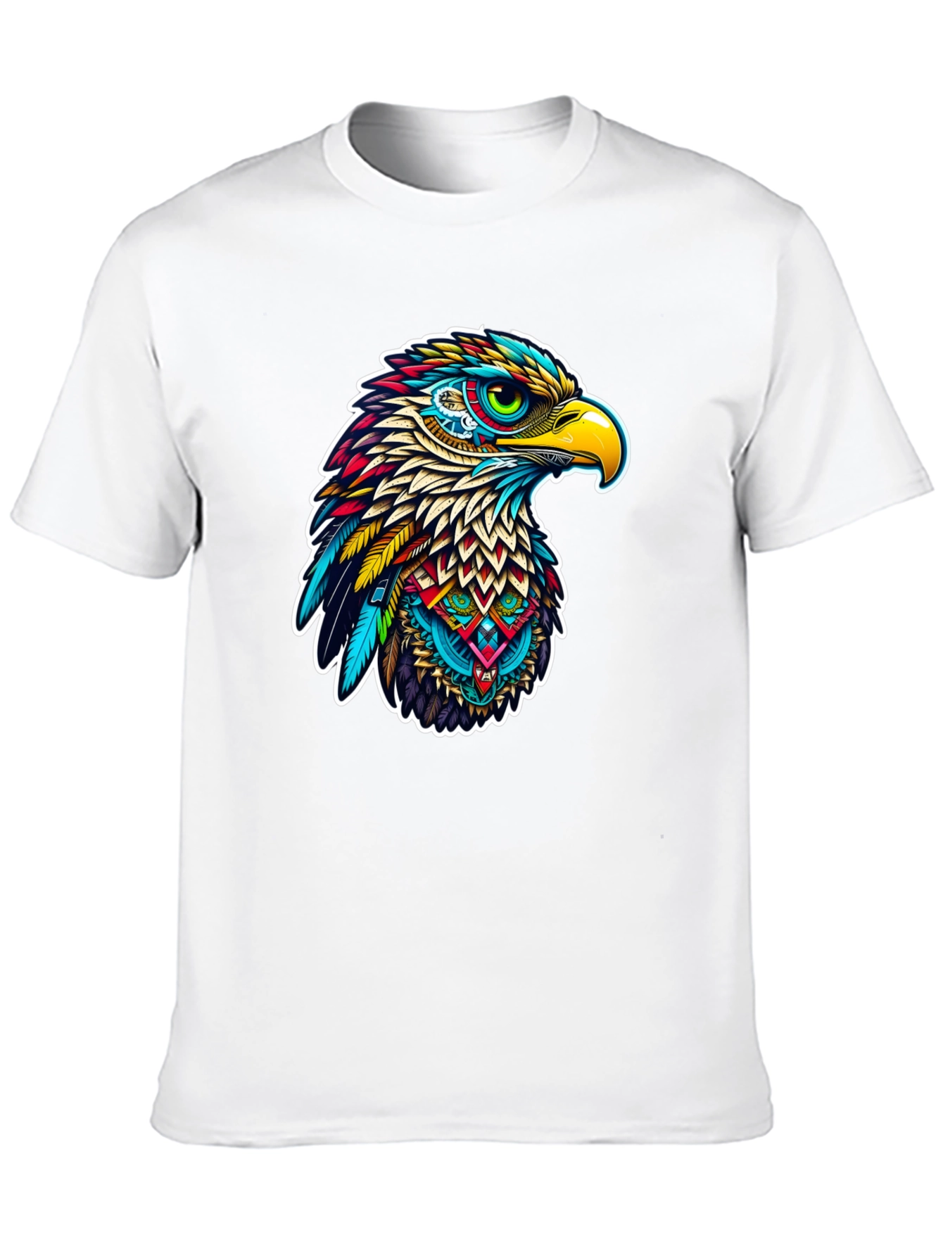 Black Vibrant Eagle Graphic Tee - Stylish Men's Black T-Shirt view 10