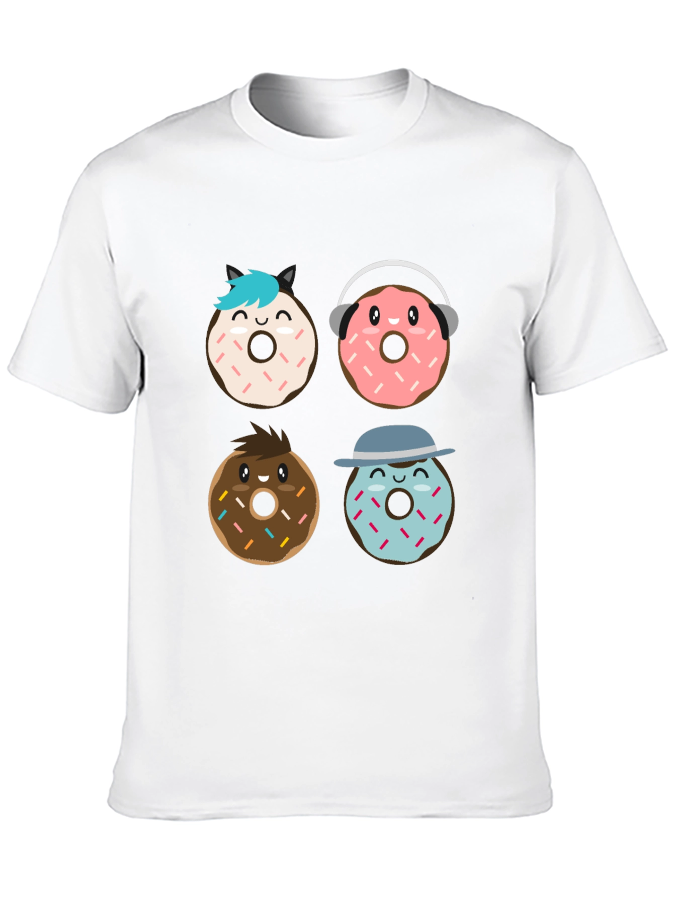 Black Donut Cartoon Graphic Black T-Shirt view 10