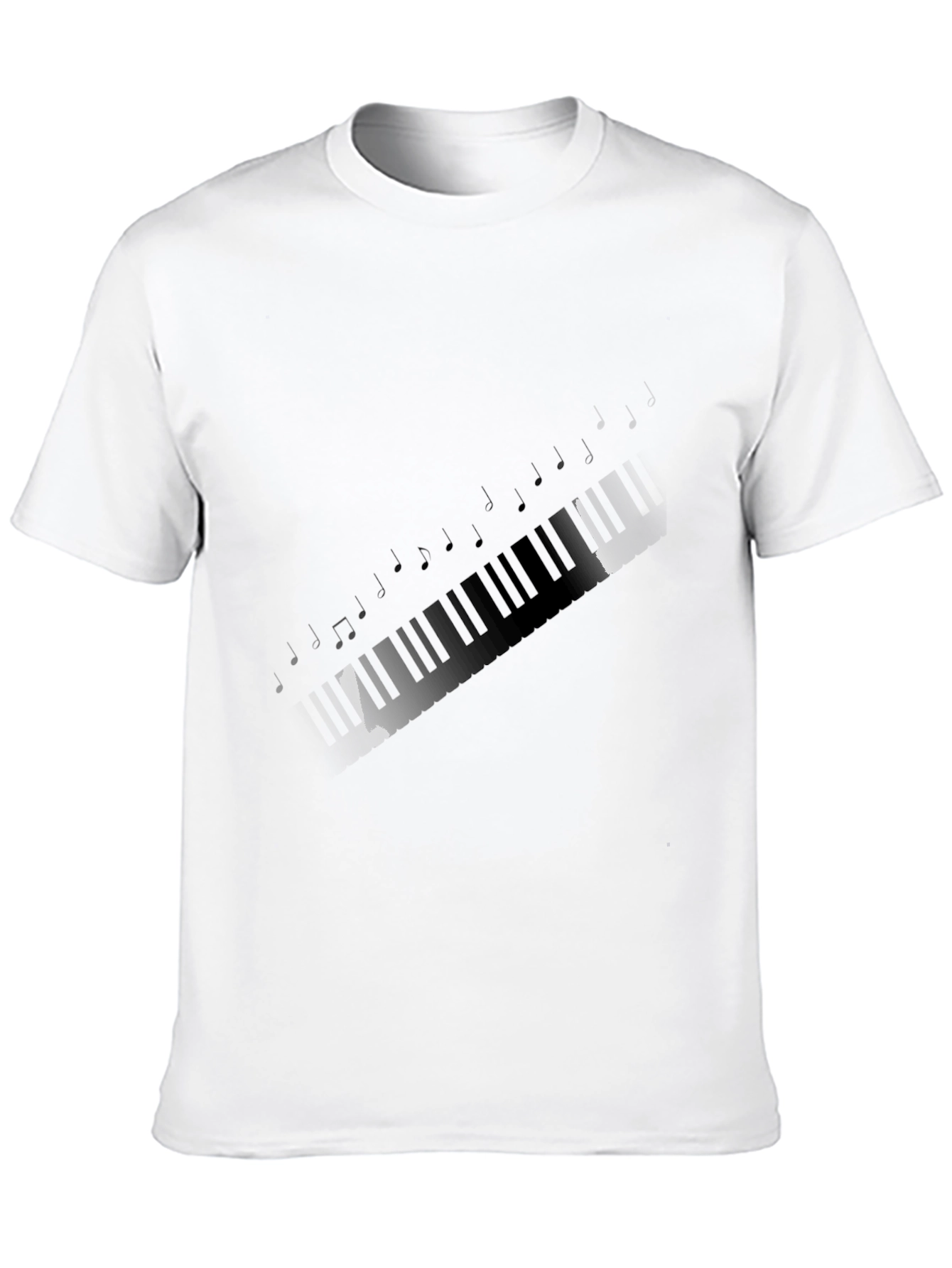 Black Musical Keyboard T-Shirt - Soft Cotton Tee view 10