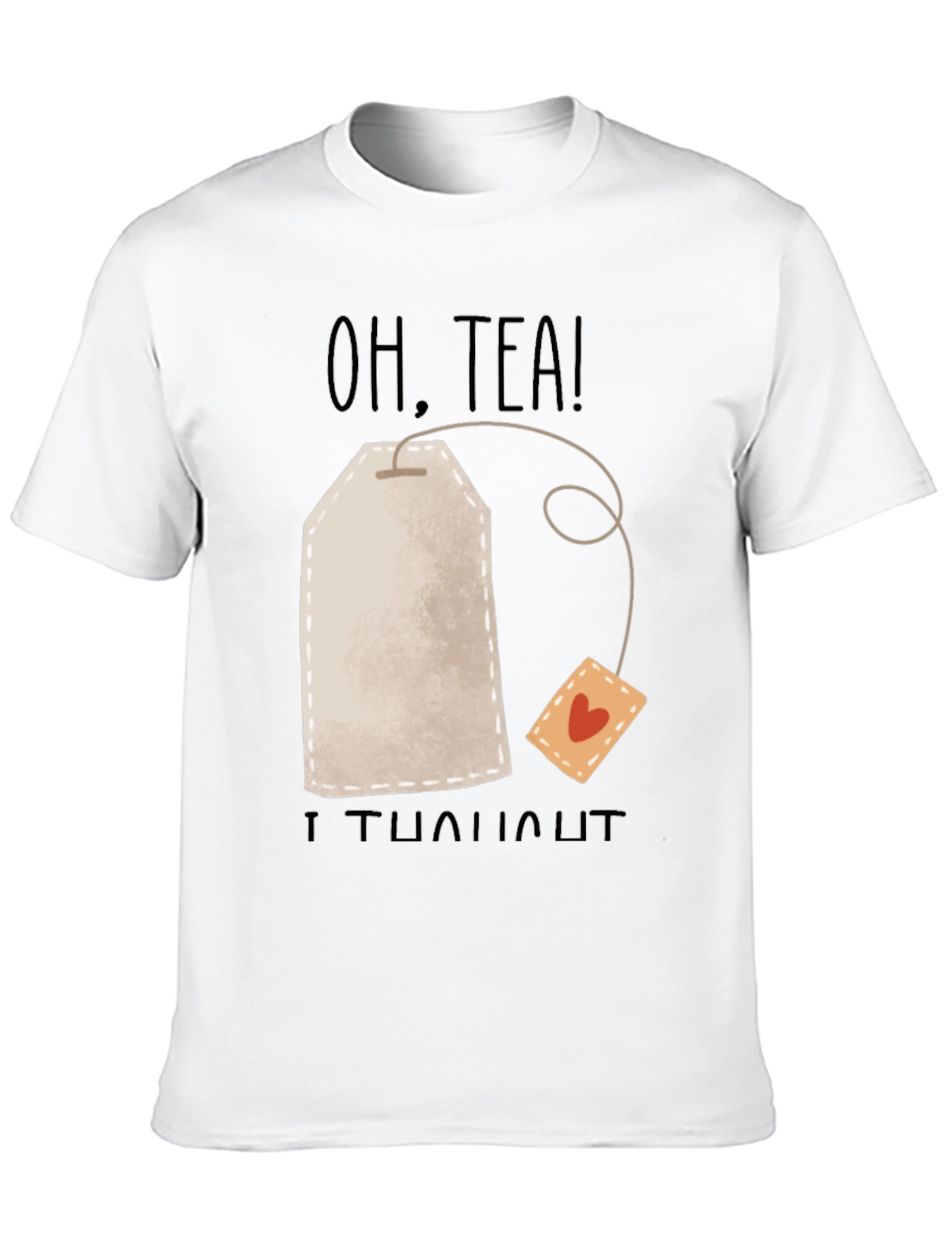 Black Oh, Tea! Humor Graphic Tee - Black Cotton T-Shirt view 10