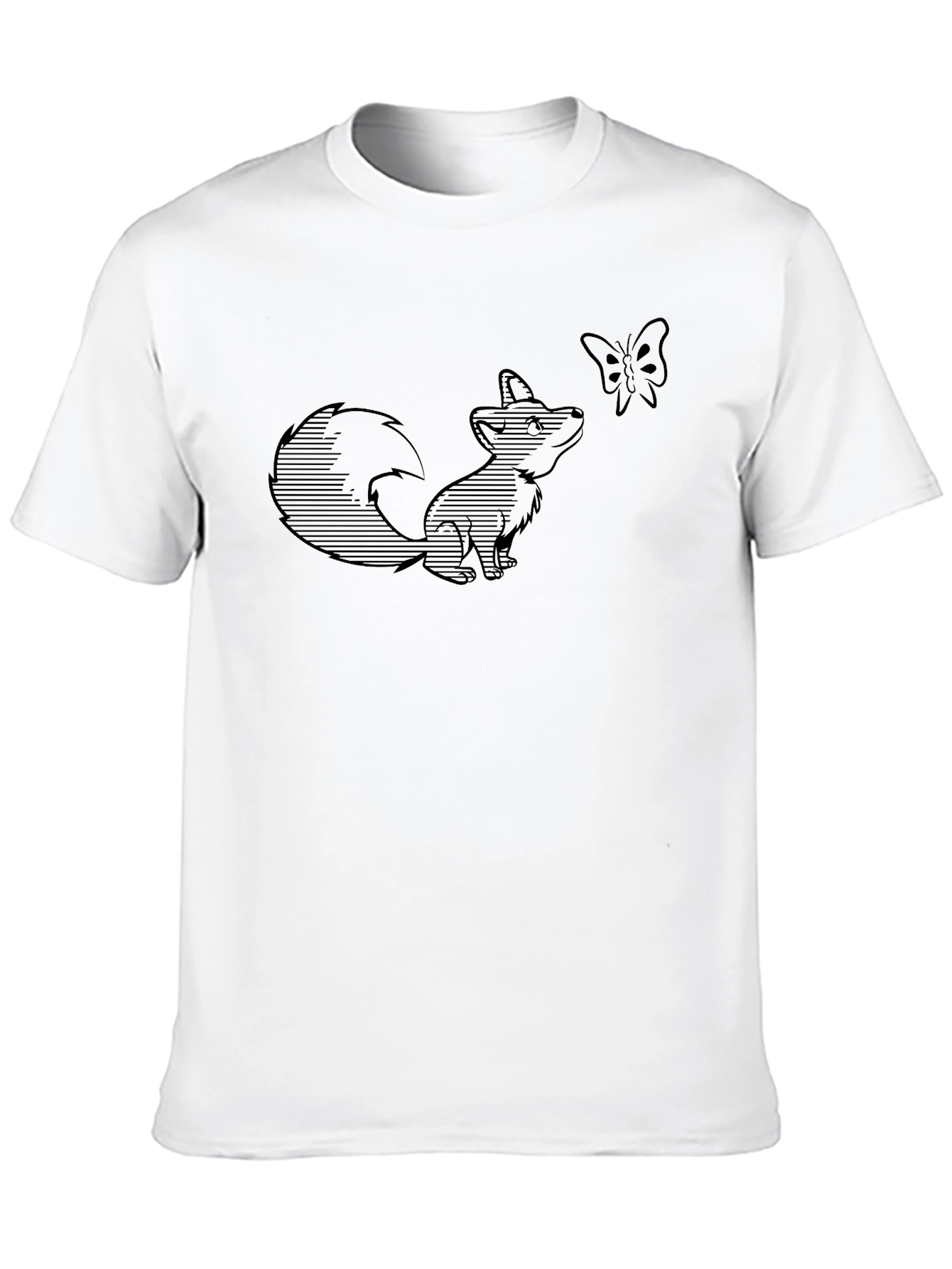 Black Fox & Butterfly Graphic Tee - Black view 10