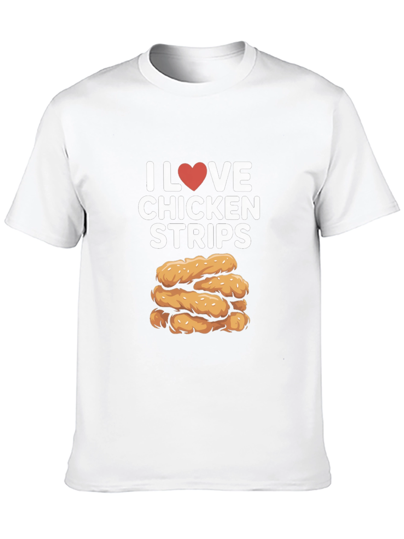Black I Love Chicken Strips Black T-Shirt view 10