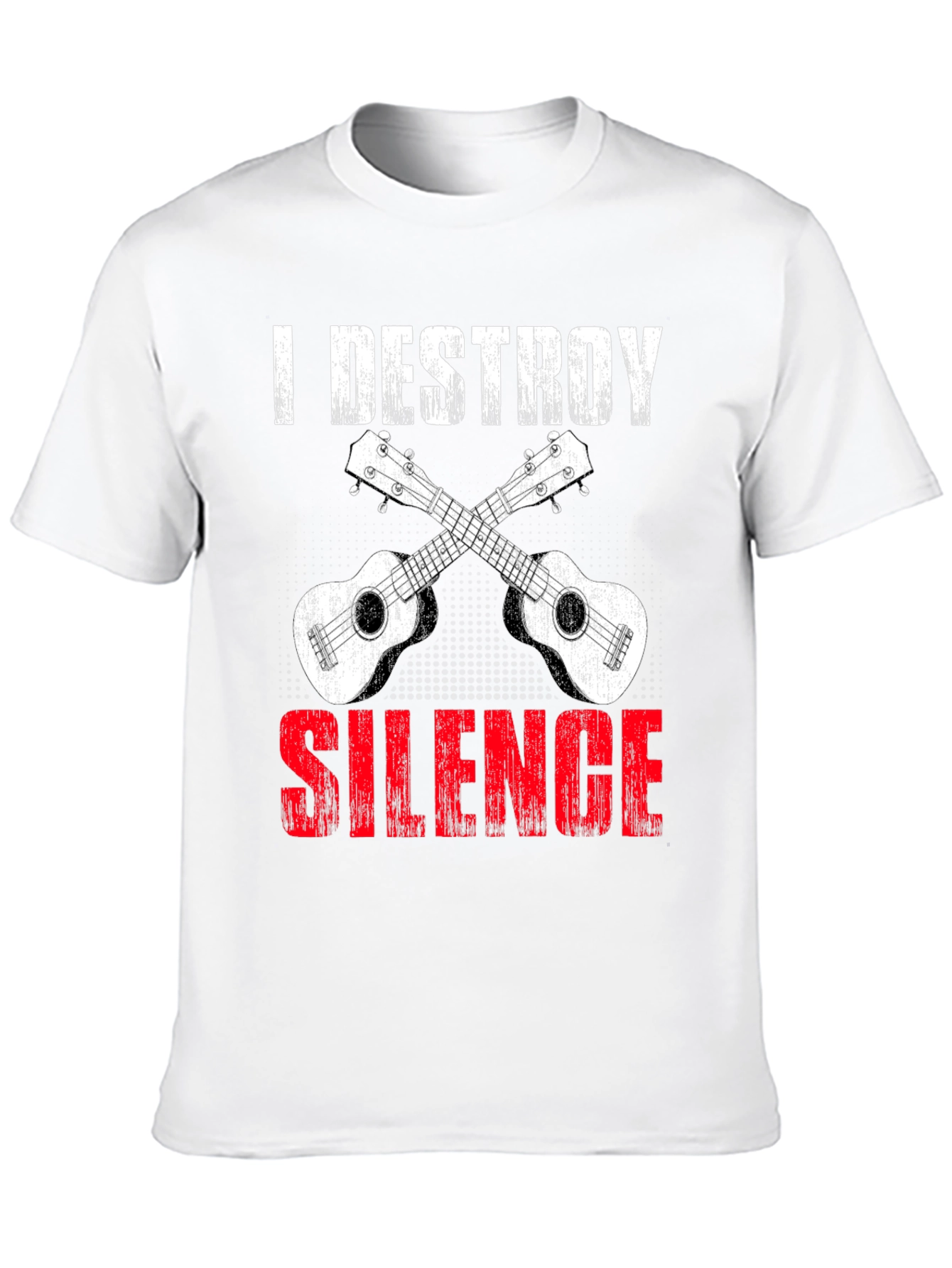 Black I Destroy Silence Ukulele T-Shirt view 10