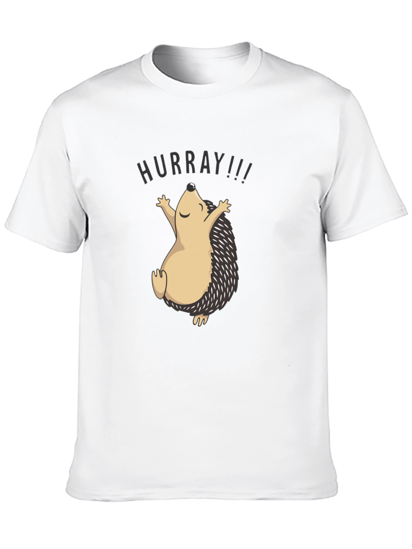 Black HURRAY Hedgehog T-Shirt - Unisex Black Tee view 10