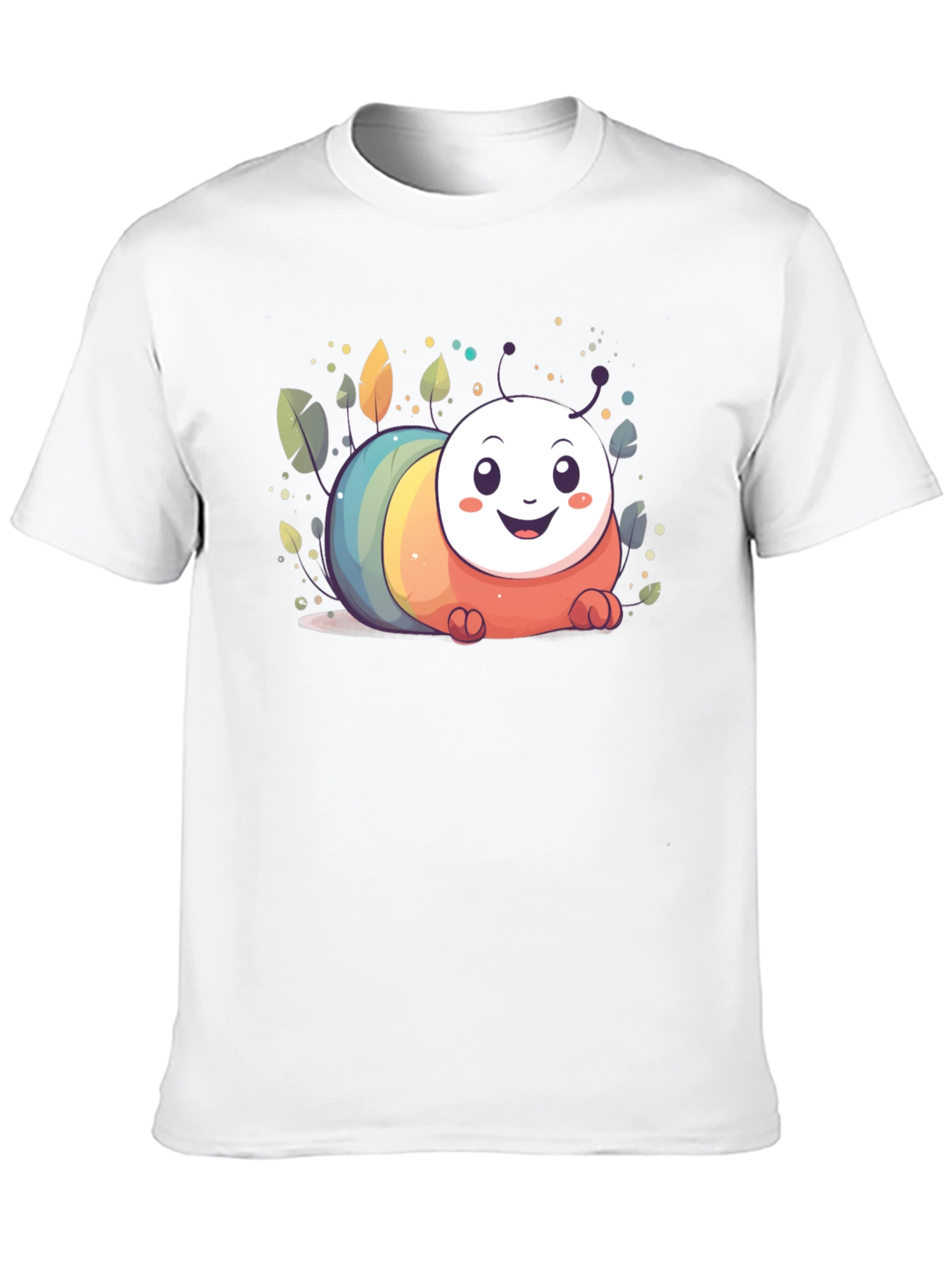 Black Cute Caterpillar Graphic Tee - Unisex Black T-Shirt view 10