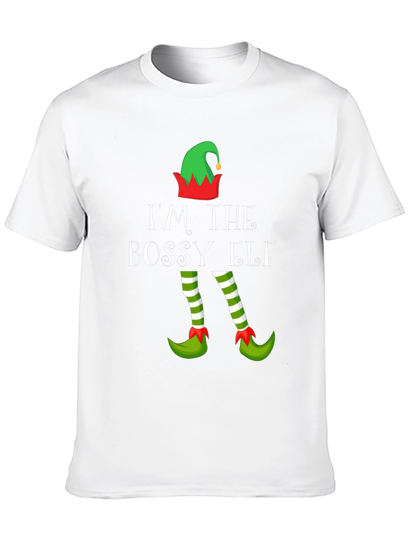 Black I'm the Bossy Elf Christmas T-Shirt view 10