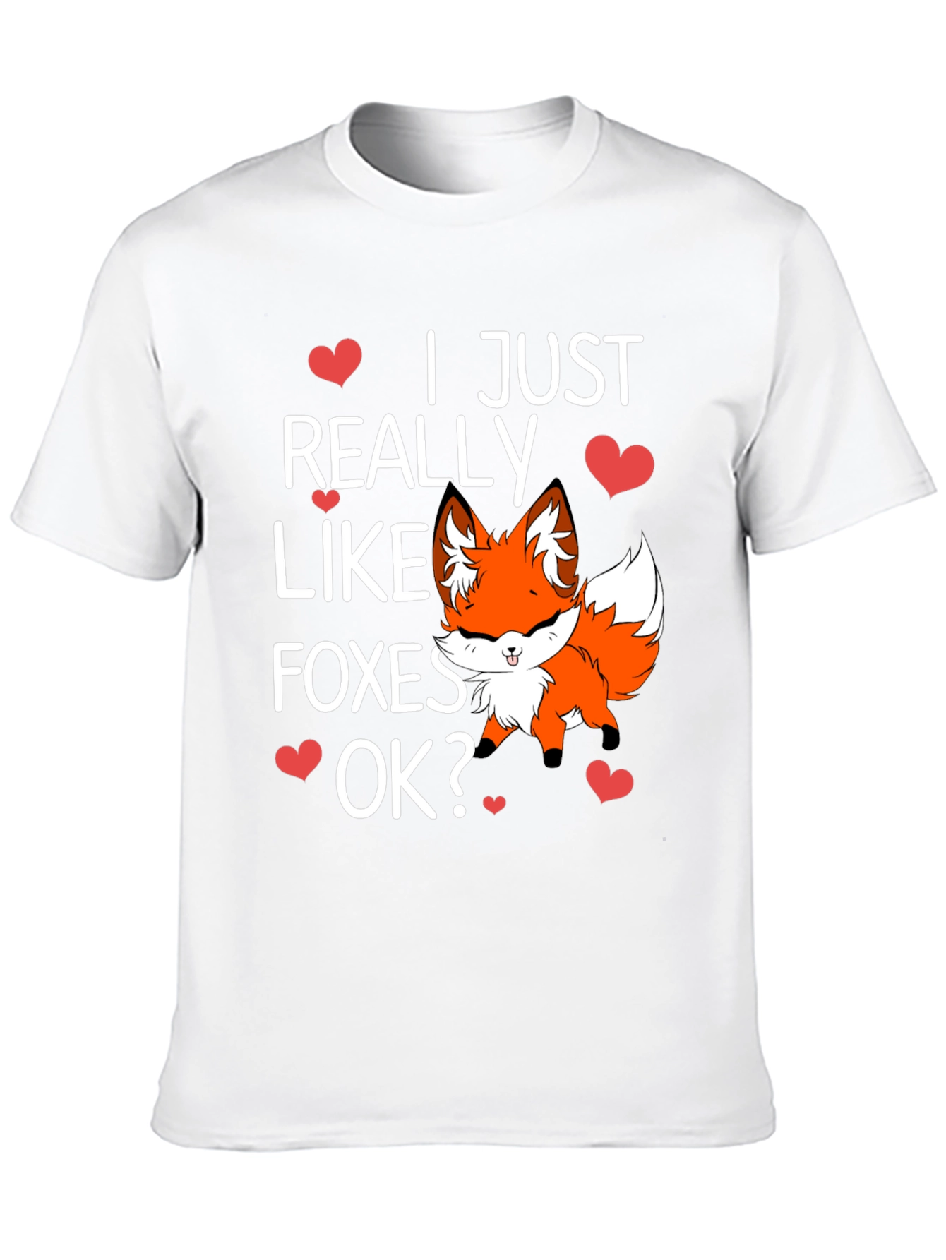 Black Cute Fox Lover T-Shirt - I Just Really Like Foxes OK? view 10