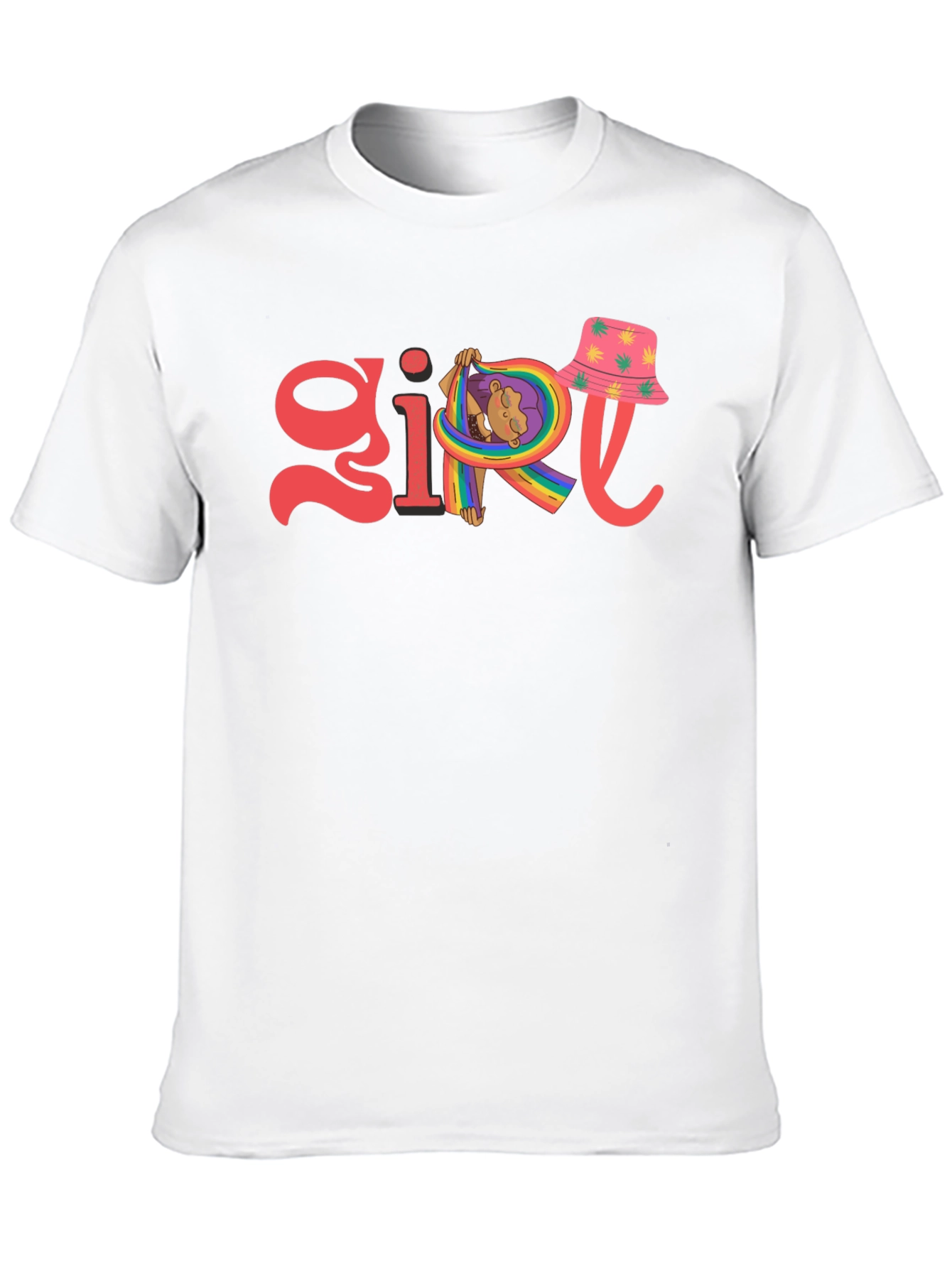 Black Girl Rainbow Graphic Tee - Black Cotton Blend view 10