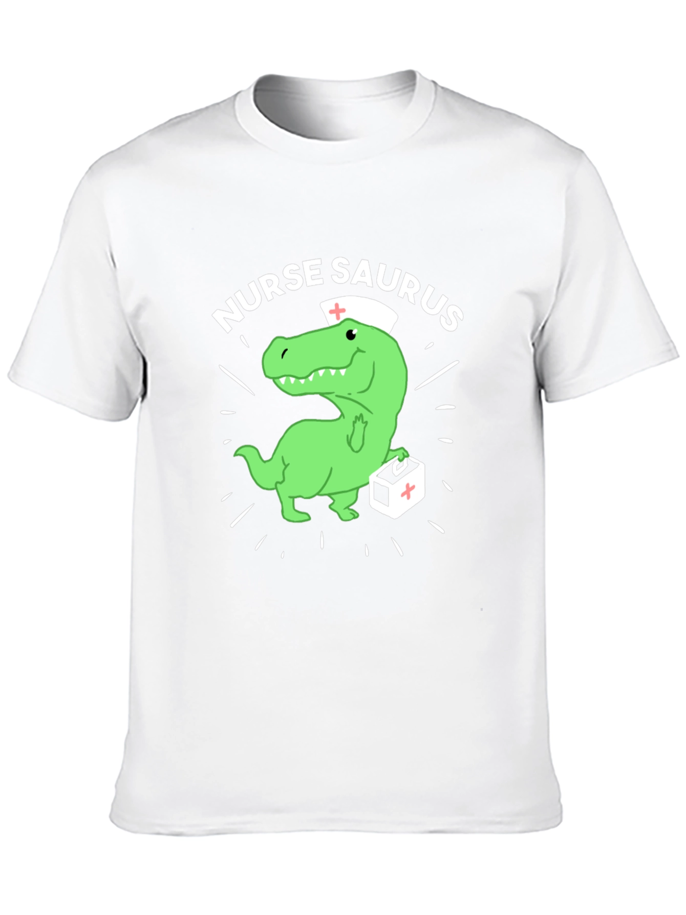 Black Nurse Saurus T-Shirt - Funny Dinosaur Nursing Tee view 10