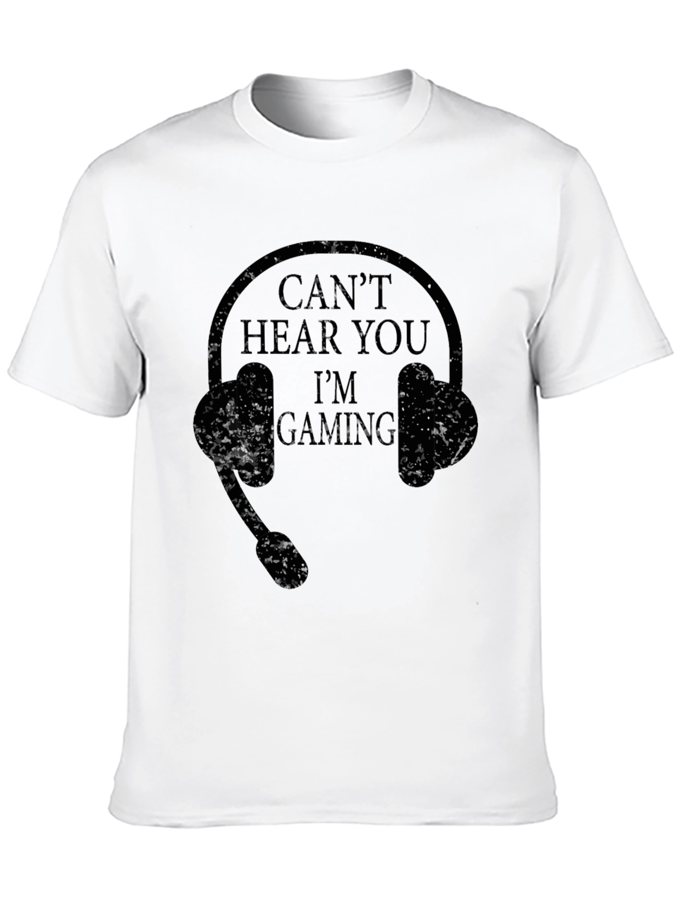 Black Can't Hear You I'm Gaming Black T-Shirt view 10