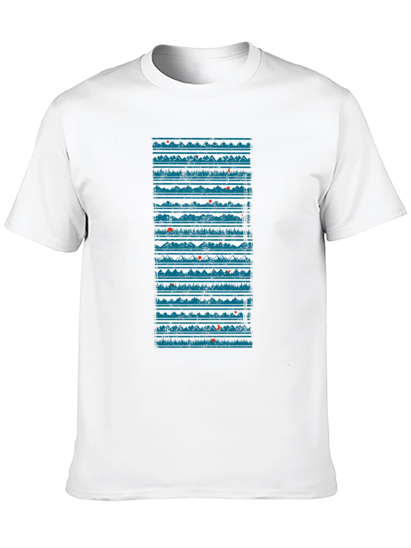 Black Abstract Mountainscape Graphic Tee - Black Cotton view 10