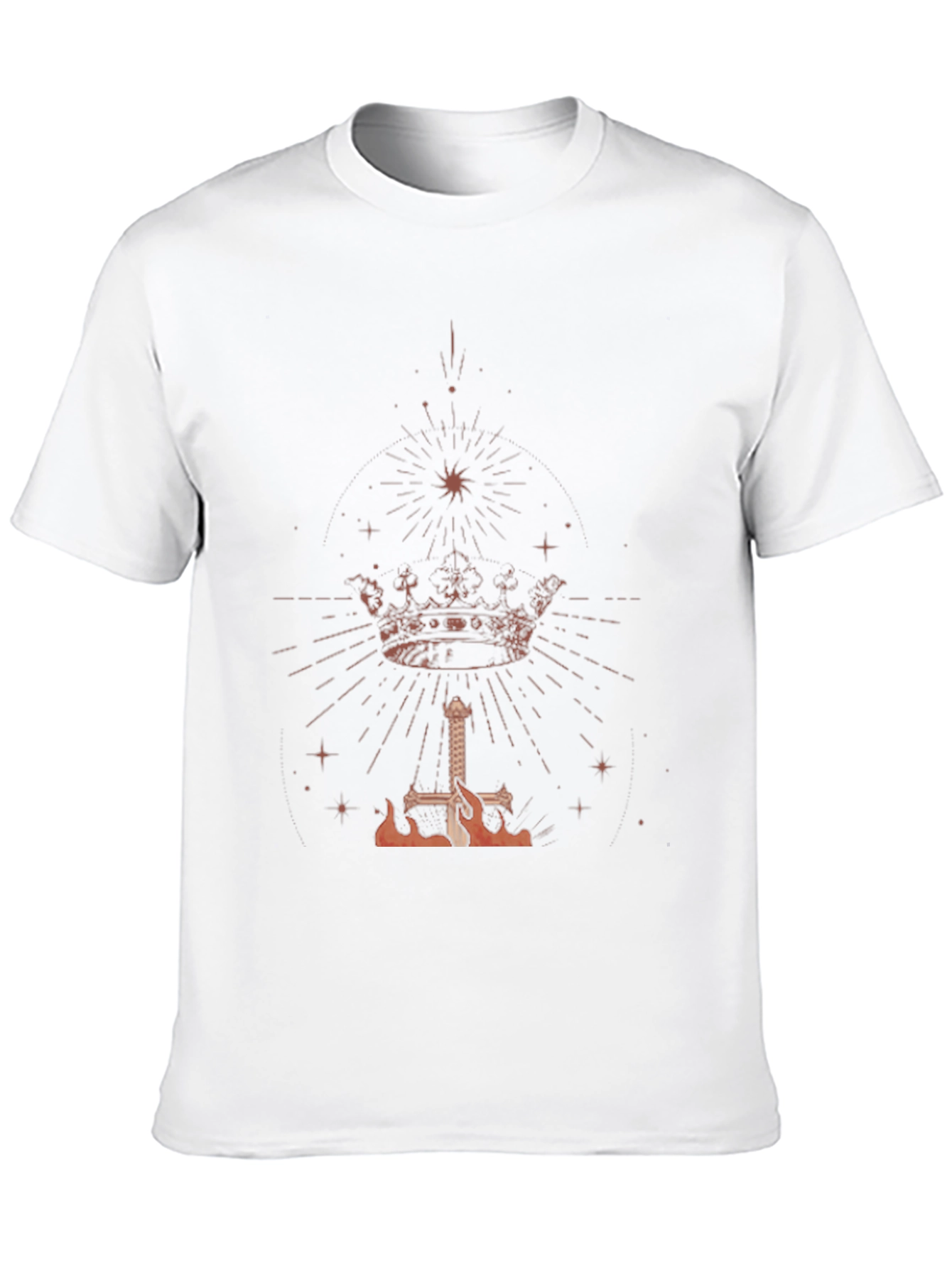 Black Crown and Sword Graphic Black T-Shirt view 10