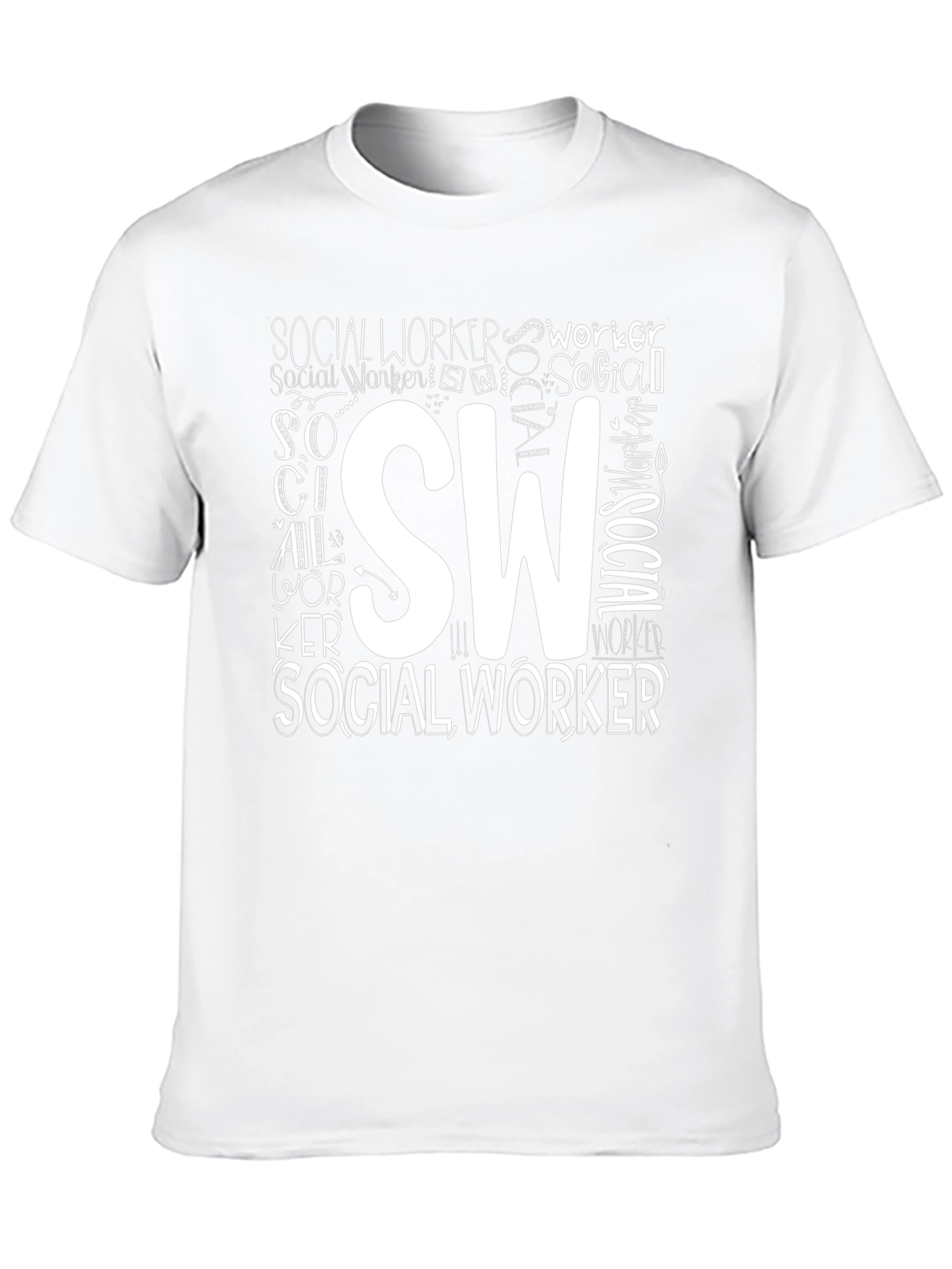 Black Social Worker T-Shirt - SW Design view 10
