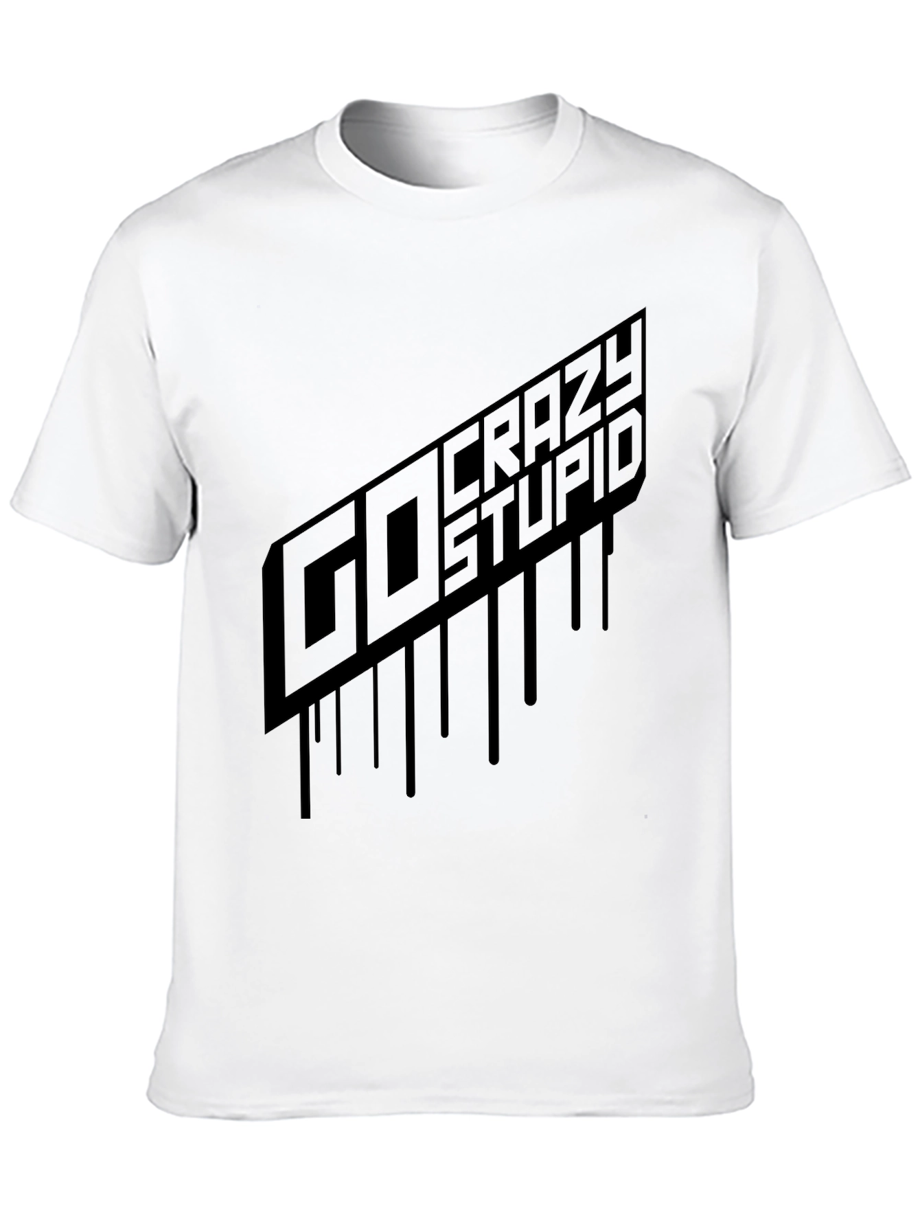 Black Go Crazy Stupid Graphic Tee - Black view 10