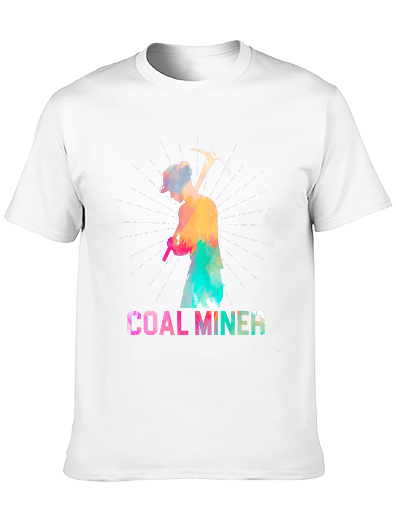 Black Coal Miner Colorful Graphic T-Shirt view 10