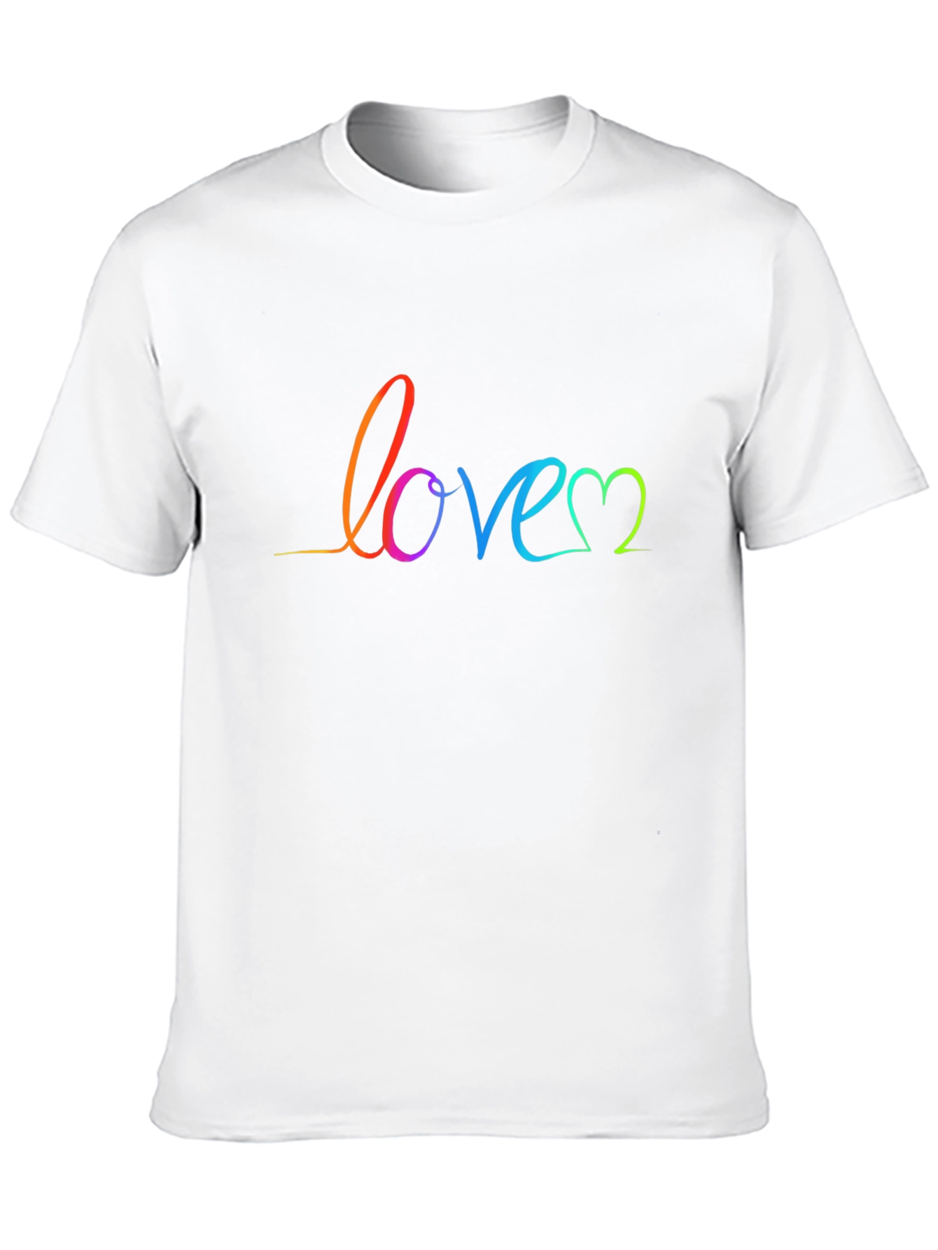 Black Rainbow Love Script Black T-Shirt view 10