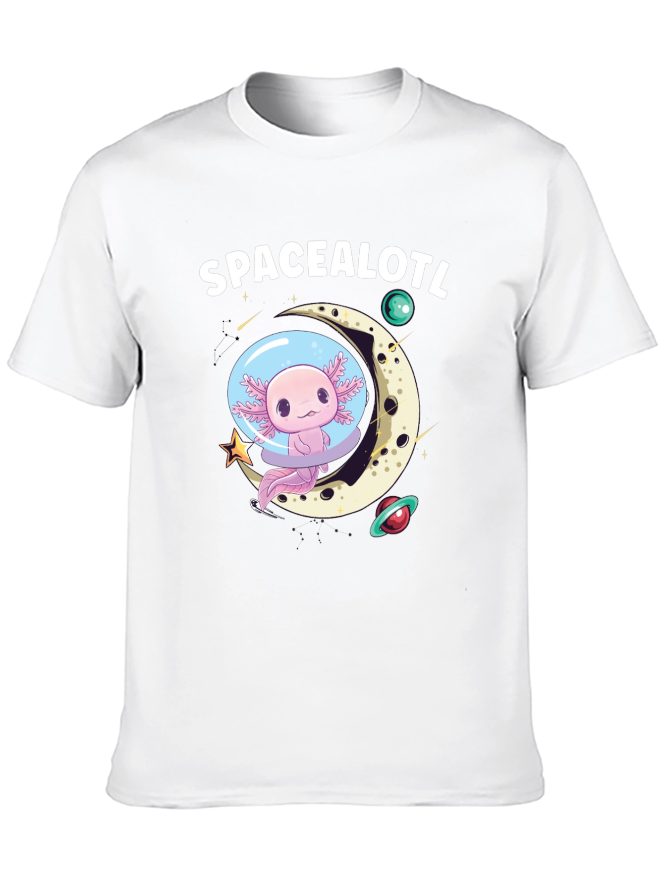 Black Space Axolotl T-Shirt - Unisex view 10