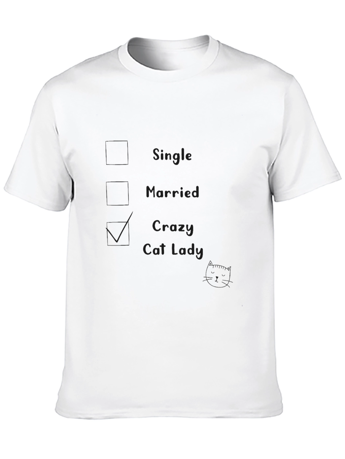 Black Crazy Cat Lady T-Shirt - Novelty Graphic Tee for Cat Lovers view 10