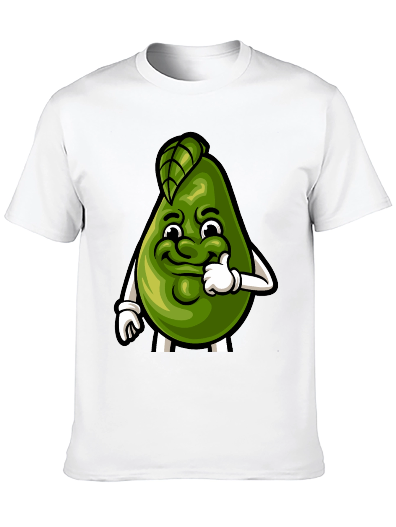 Black Funny Avocado Cartoon Graphic Tee - Soft Cotton Shirt view 10