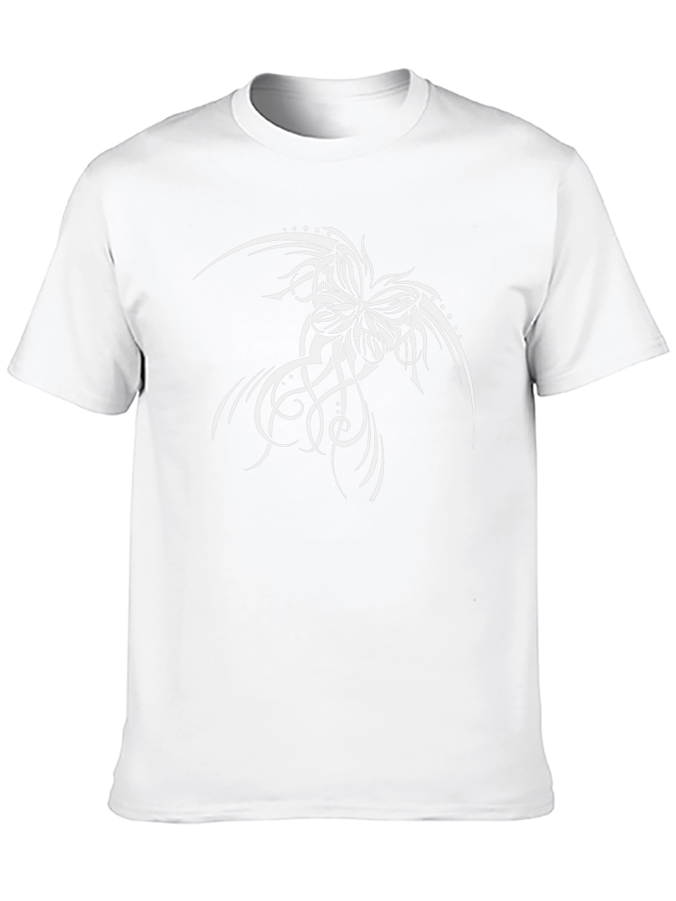Black T-Shirt with Butterfly Tattoo Design - 10
