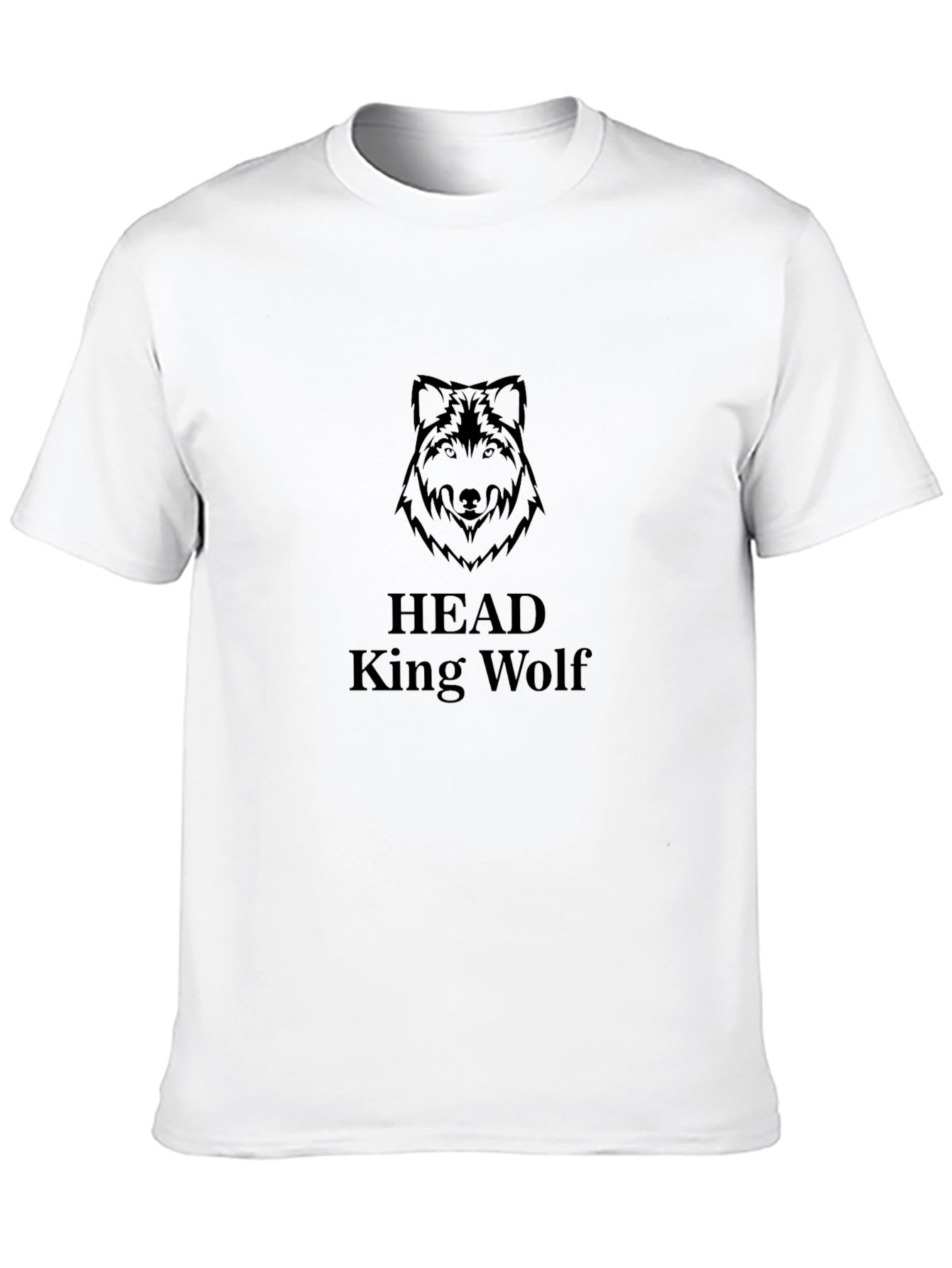 Black King Wolf Head Graphic Tee - Mens Black T-Shirt view 10