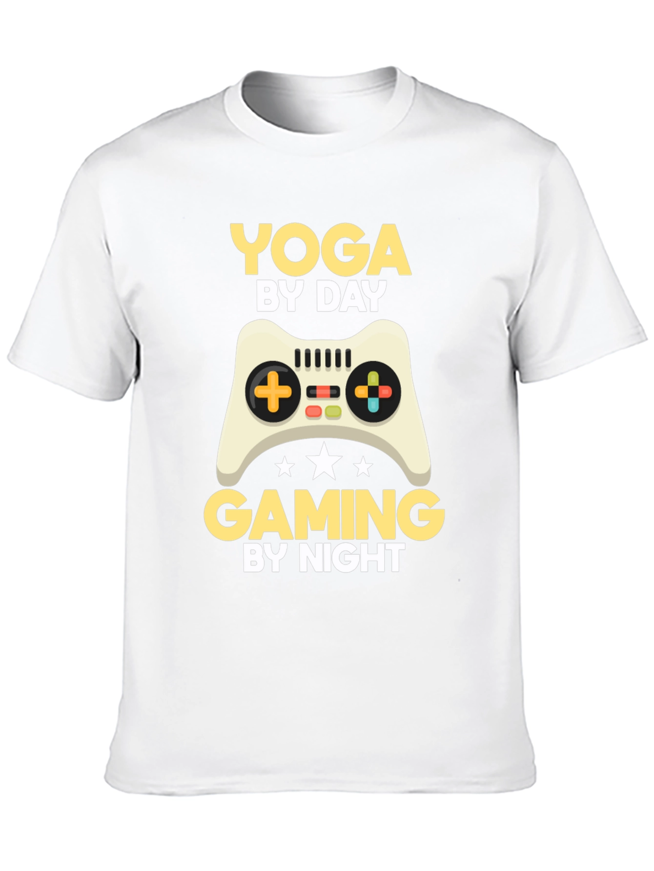 Black Yoga By Day, Gaming By Night T-Shirt view 10