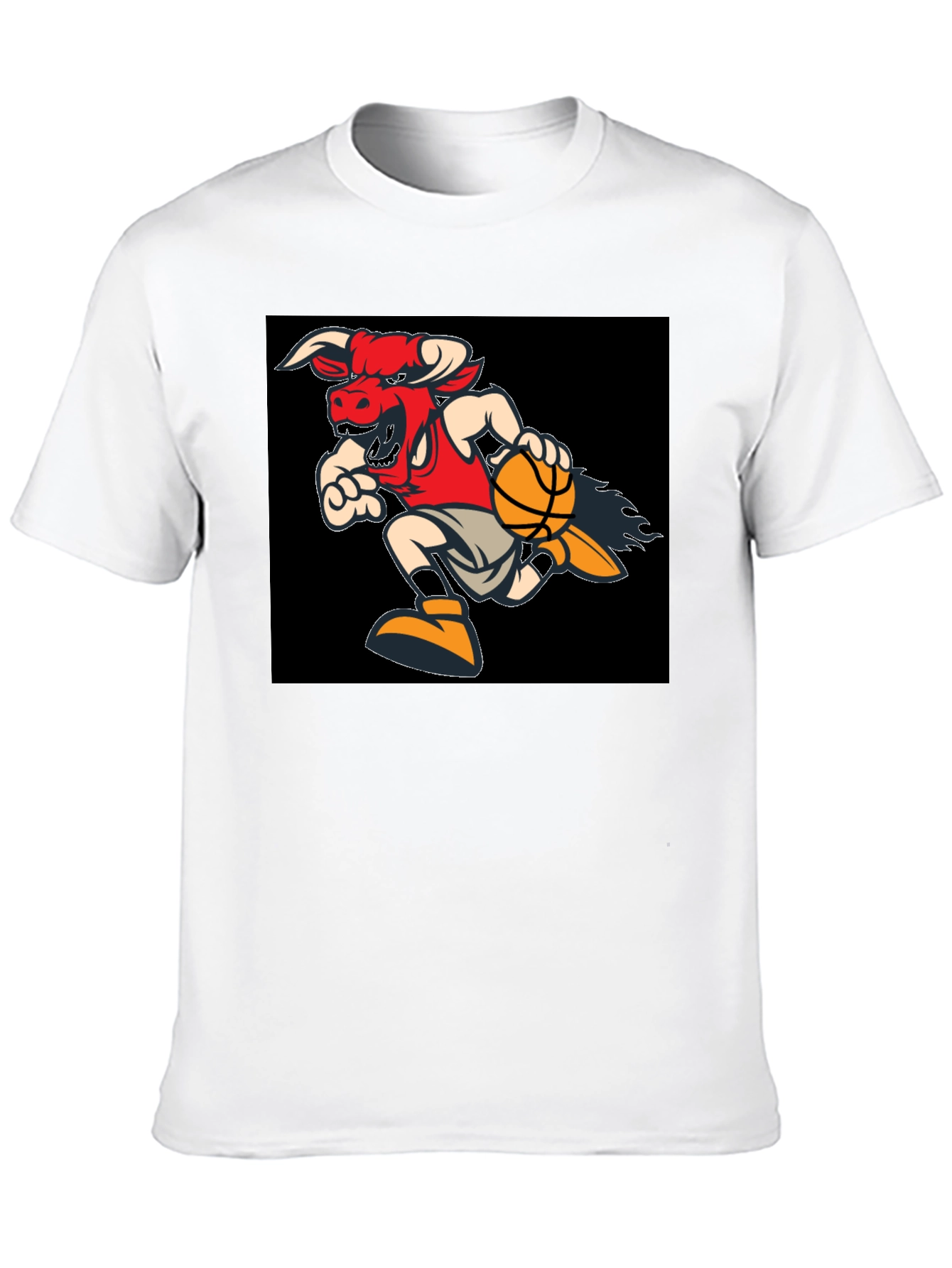 Black Fiery Bulls Basketball Black T-Shirt view 10