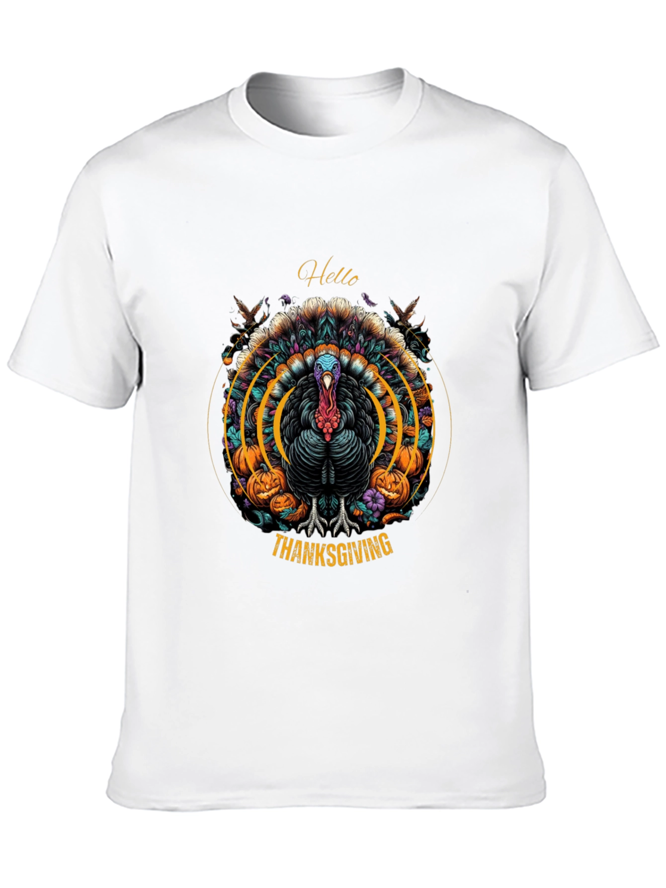 Black Thanksgiving Turkey Graphic Tee view 10