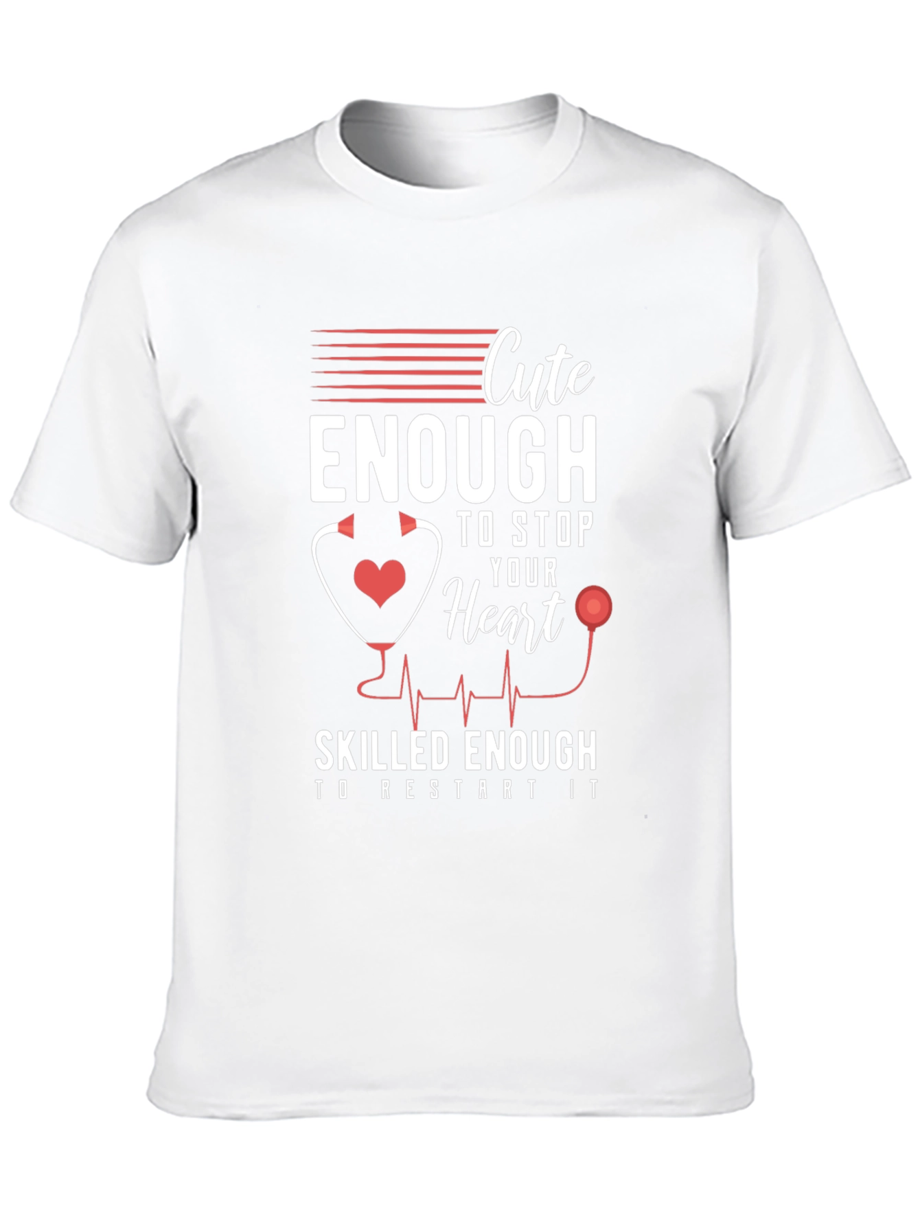 Black Cute Enough to Stop Your Heart Nurse T-Shirt view 10