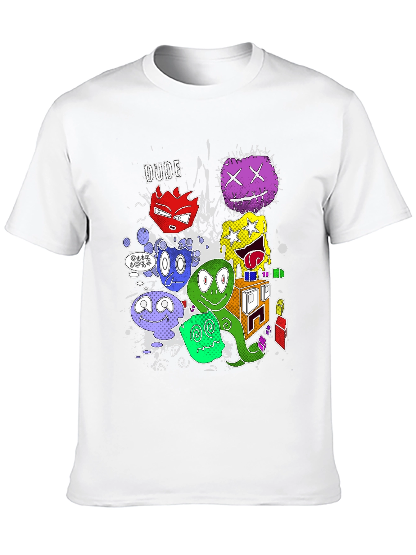 Black Cartoon Monster Graphic Black T-Shirt view 10