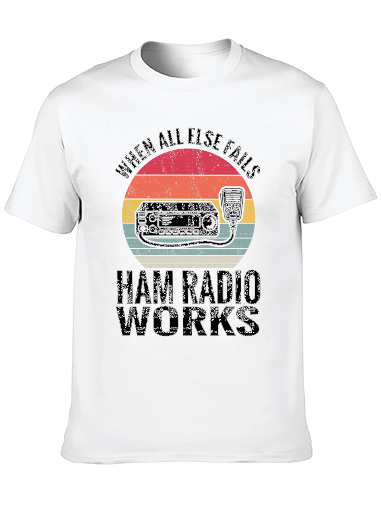 Black Ham Radio T-Shirt - When All Else Fails Ham Radio Works view 10